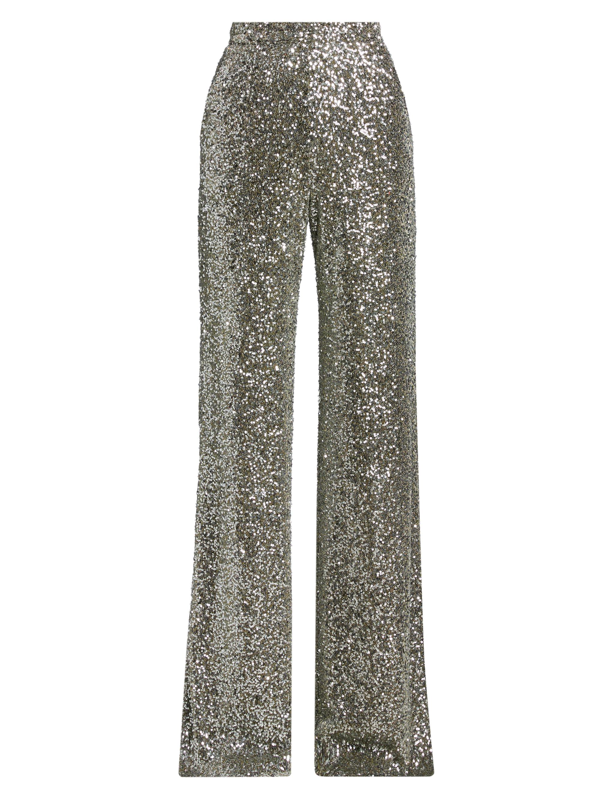 chinese dress ladies Smak Parlour 1960s Metallic Silver High Waist Flare Pants  Unique Vintage