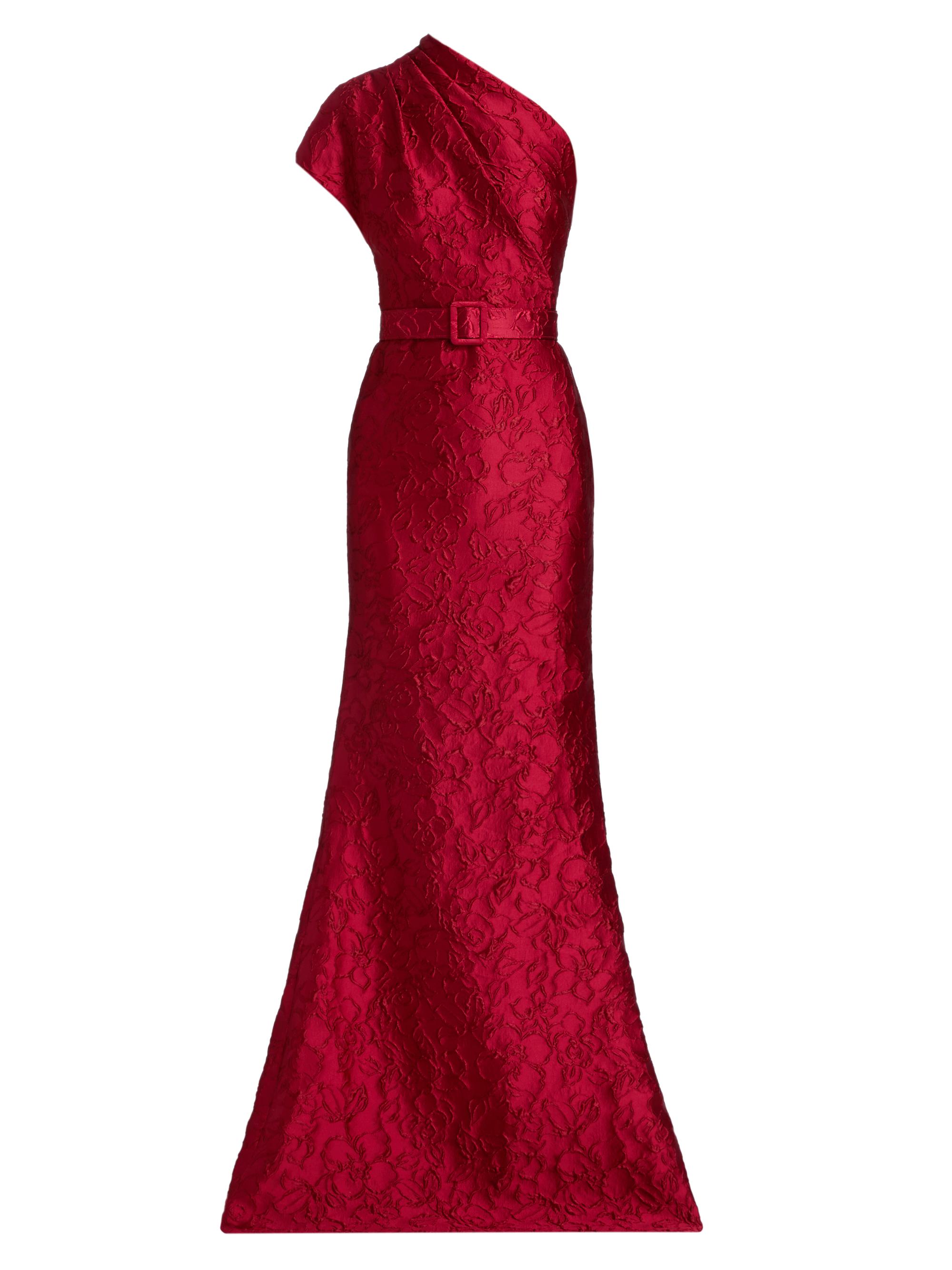badgley mischka laser-cut floral fit-&-flare dress Badgley Mischka Scuba Applique Midi Dress main image 1