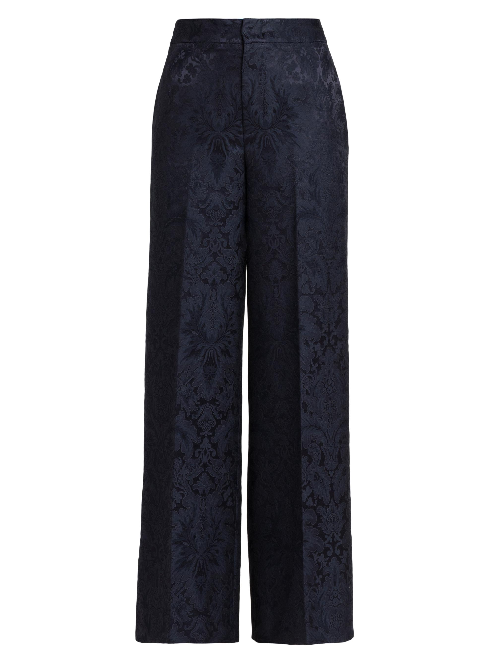 Jacquard Relaxed Wide-Leg Pants