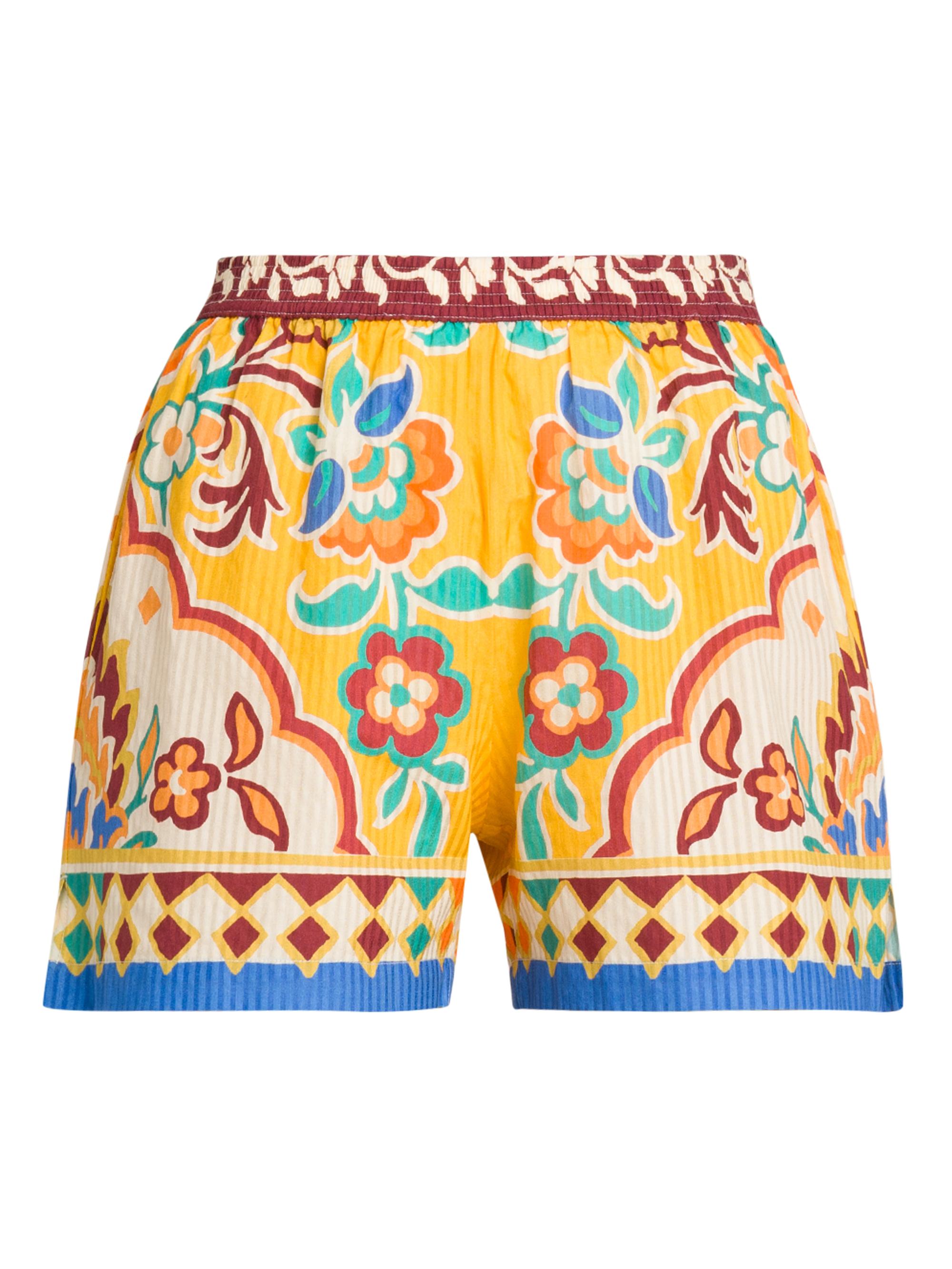 Etro Women's Tapestry Pull-On Shorts - Printed Yellow Base
