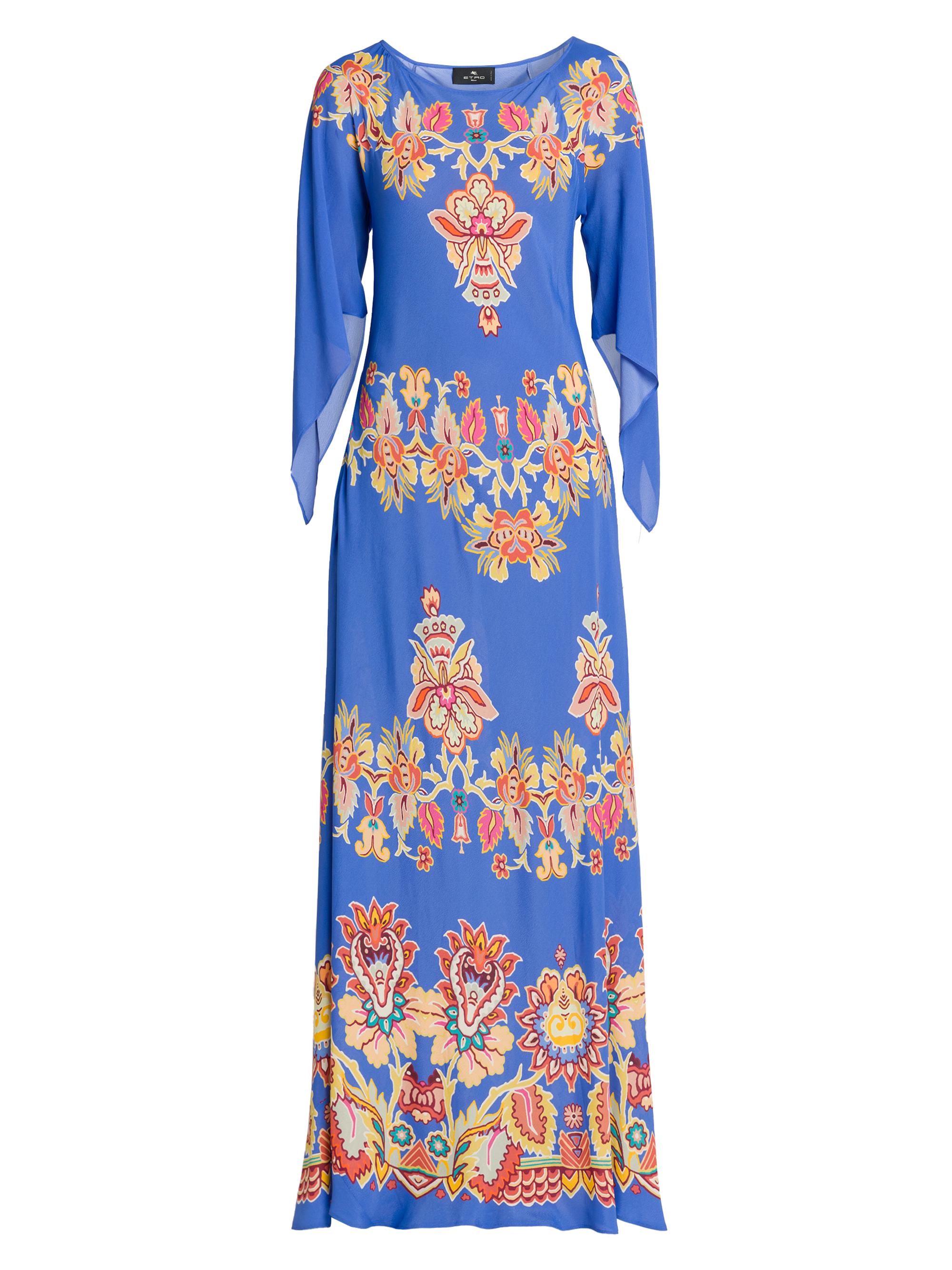 Etro Women's Bouquet Long-Sleeve Cover-Up Maxi Dress - Printed Azure Base