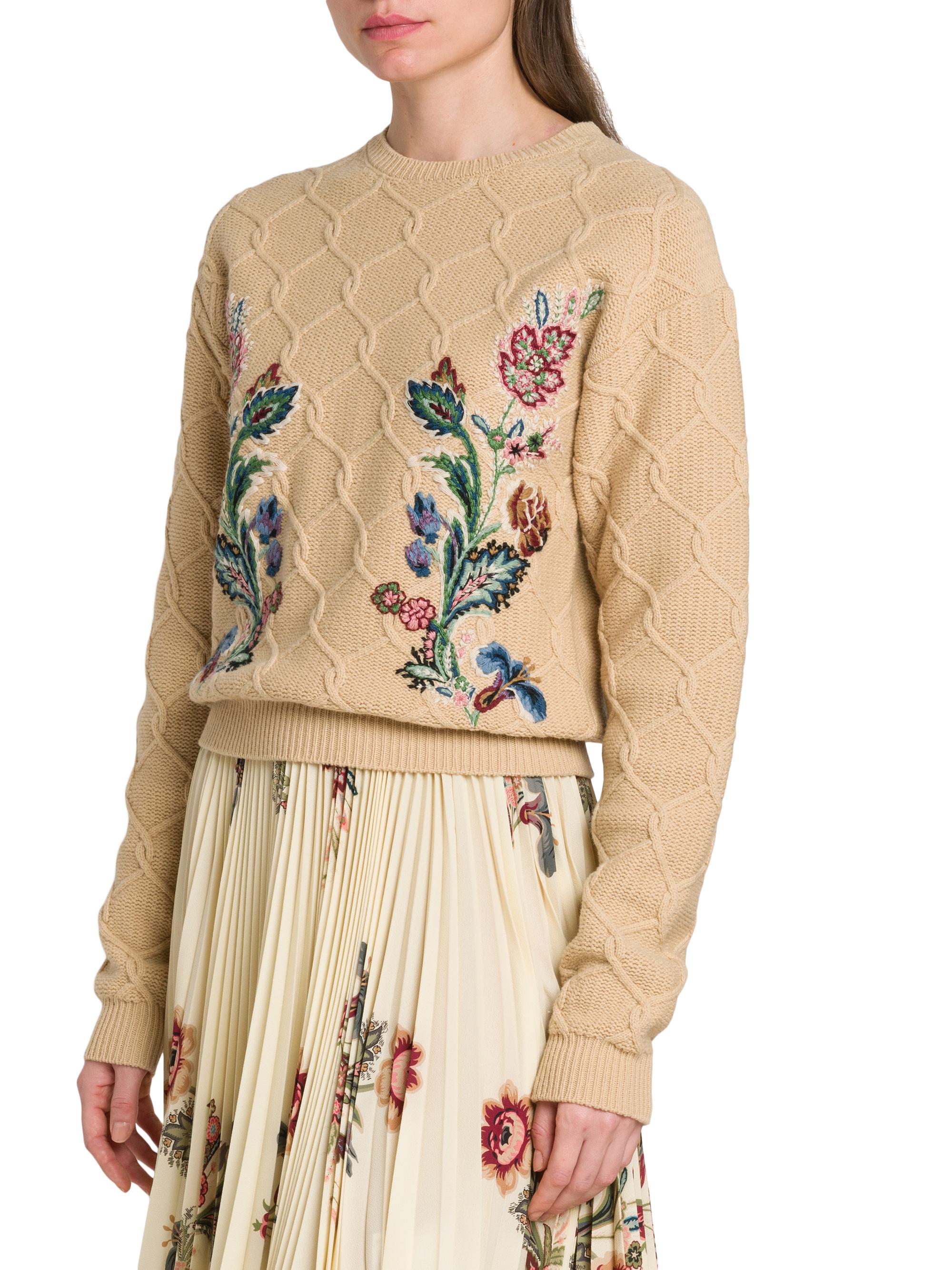 Etro Daydream Floral Cable-Knit Sweater | Saks Fifth Avenue