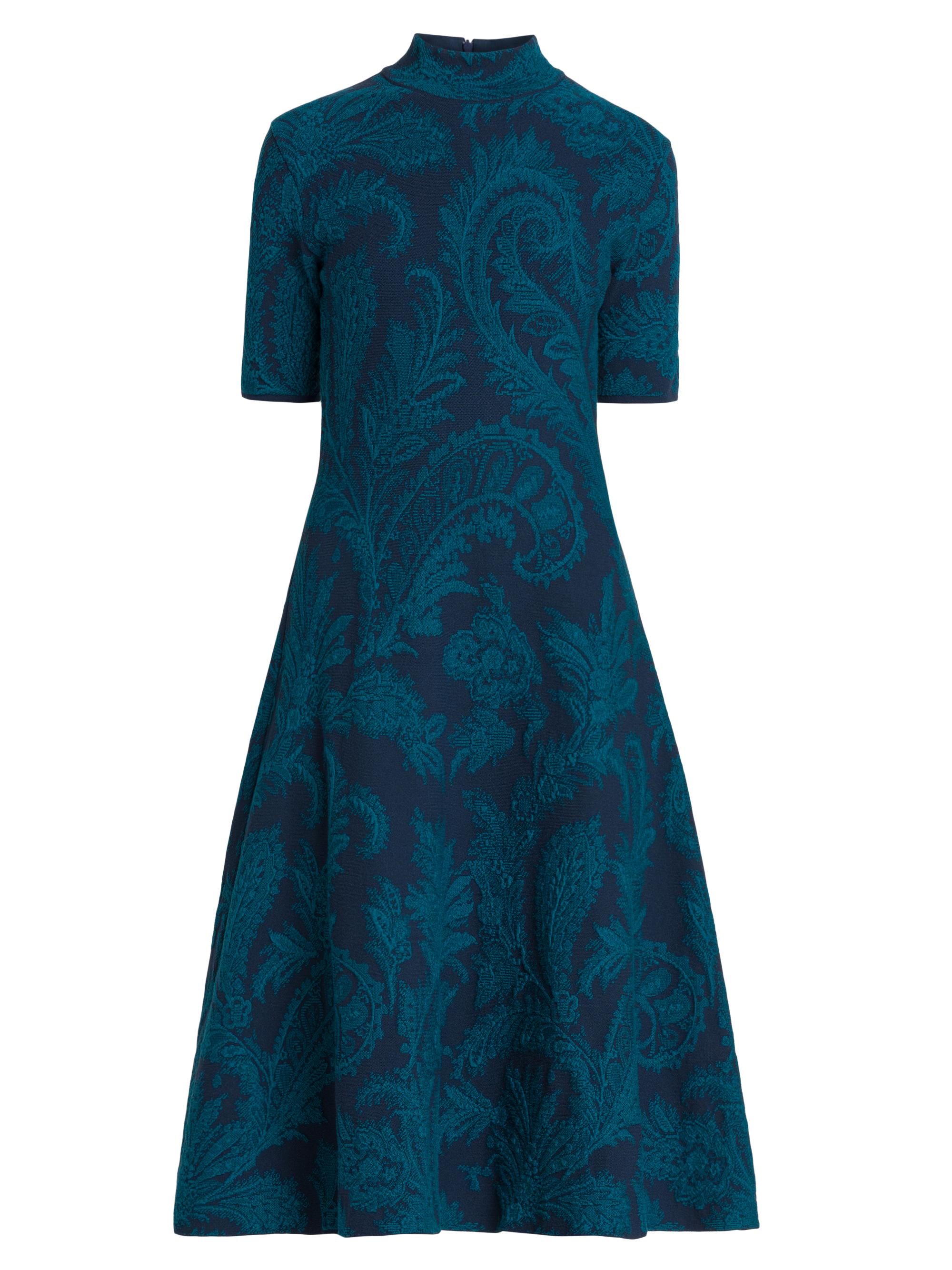 Etro Women's Paisley A-Line Knit Midi-Dress - Petroleum