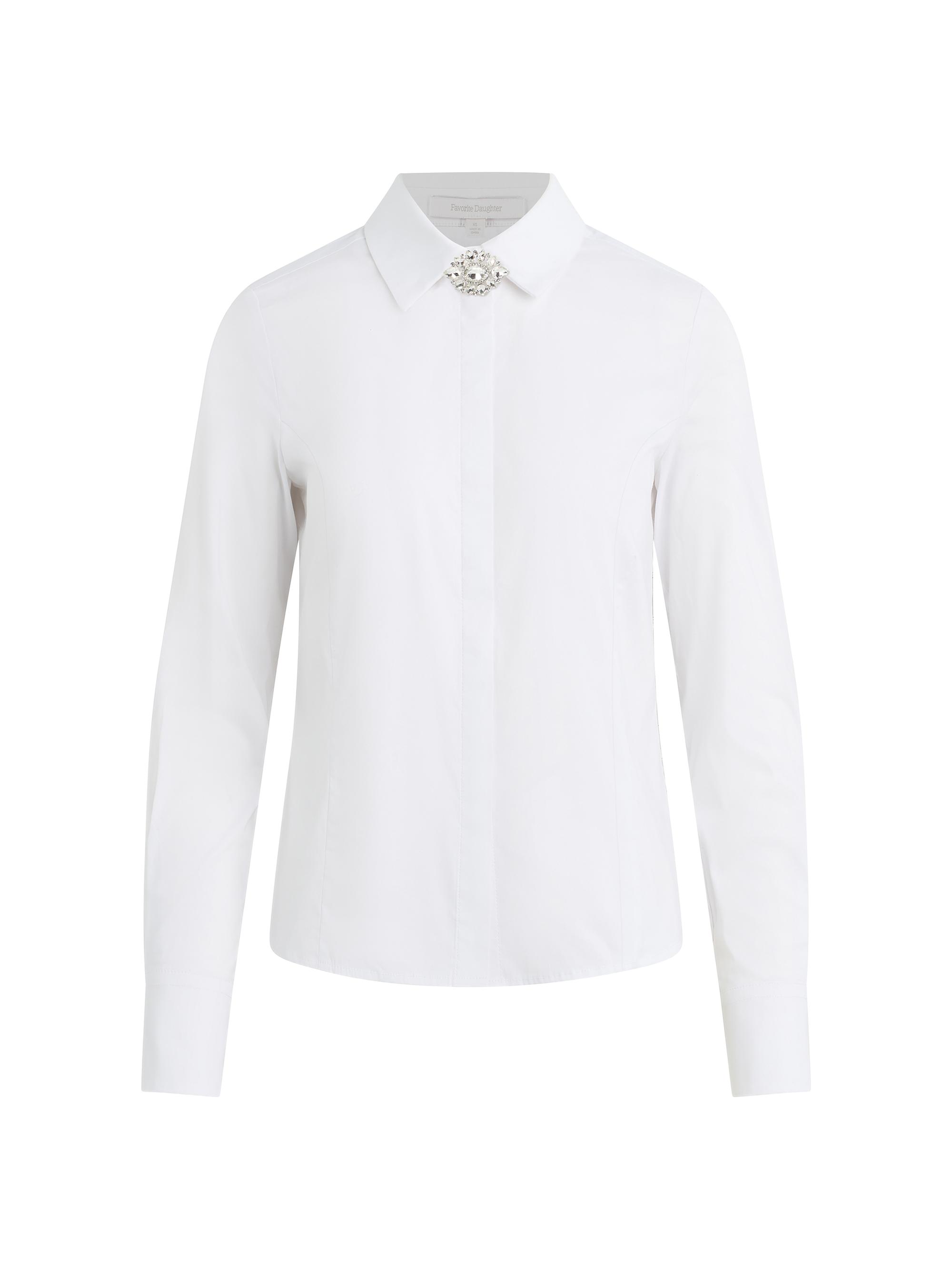 Favorite Daughter Women's The Darling Embellished Cotton-Blend Shirt - White