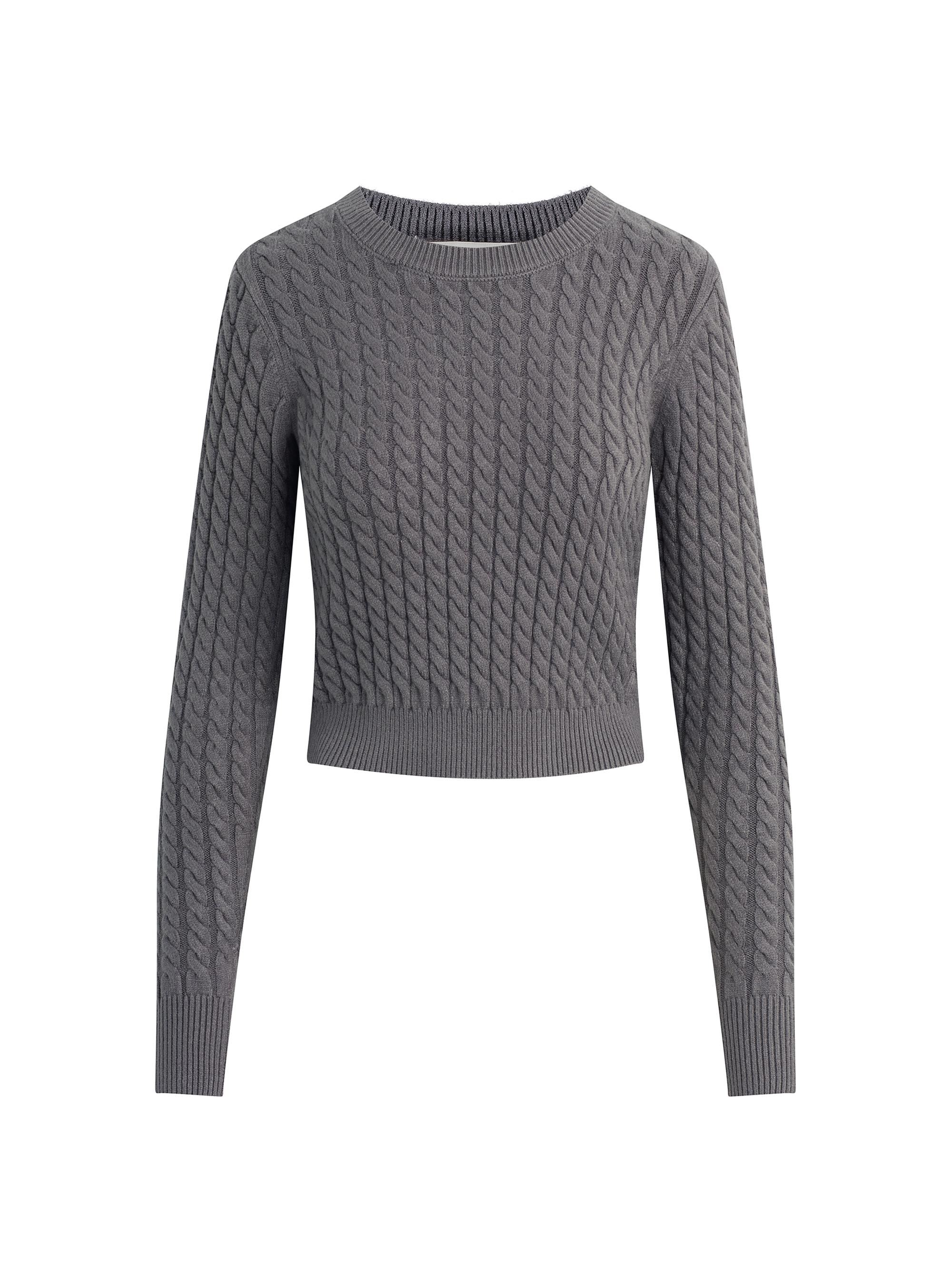 Favorite Daughter Women's Feel Good Cable-Knit Sweater - Grey Shadow