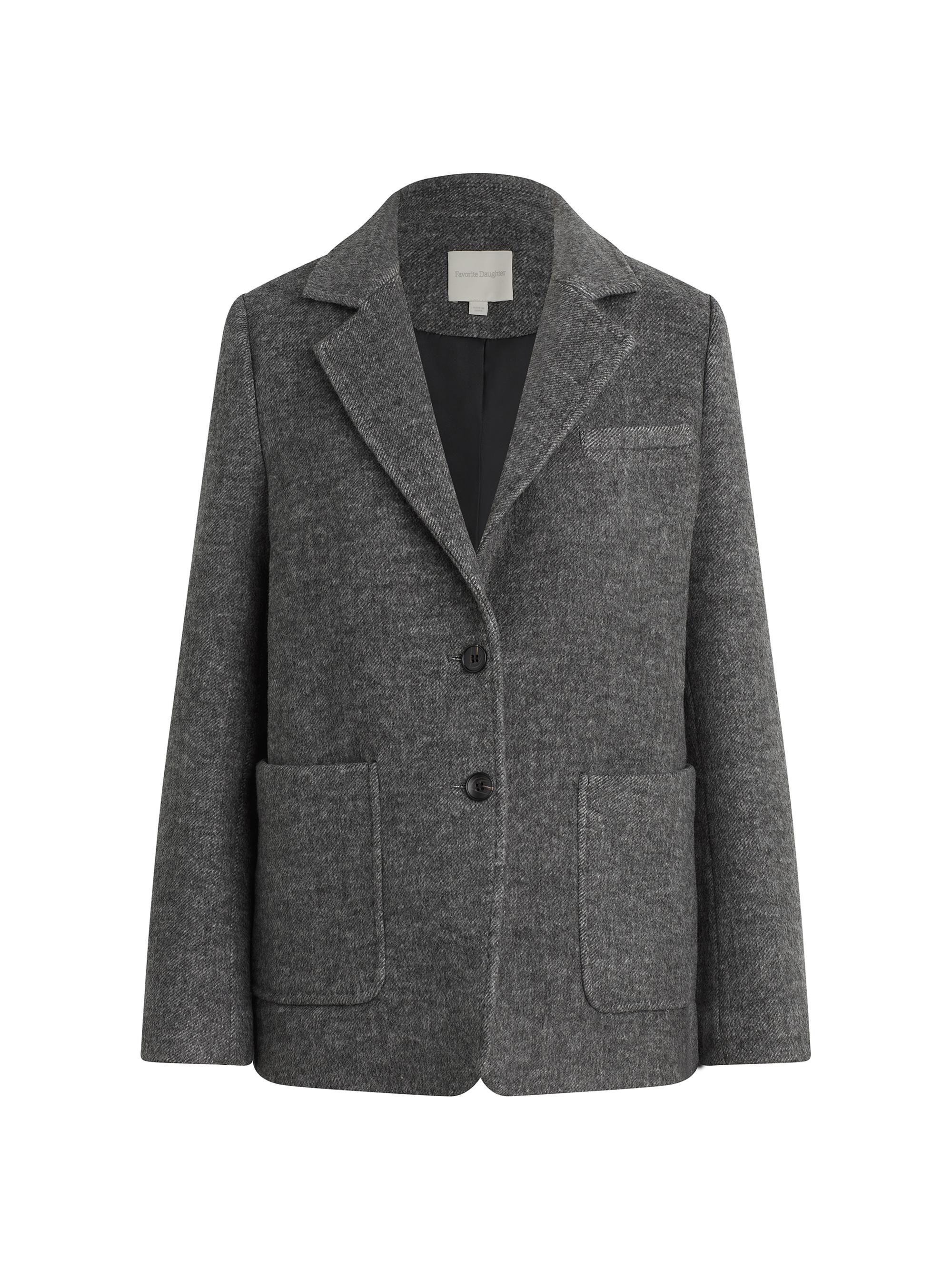 Favorite Daughter Women's Cheshire Wool-Blend Blazer - Grey Twill