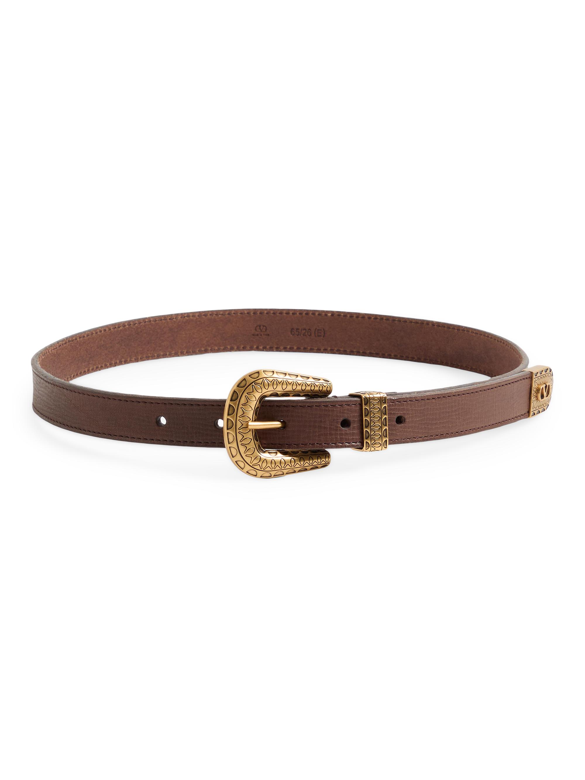 Valentino Garavani Women's VLogo Signature Calfskin Belt 20MM - Chocolate