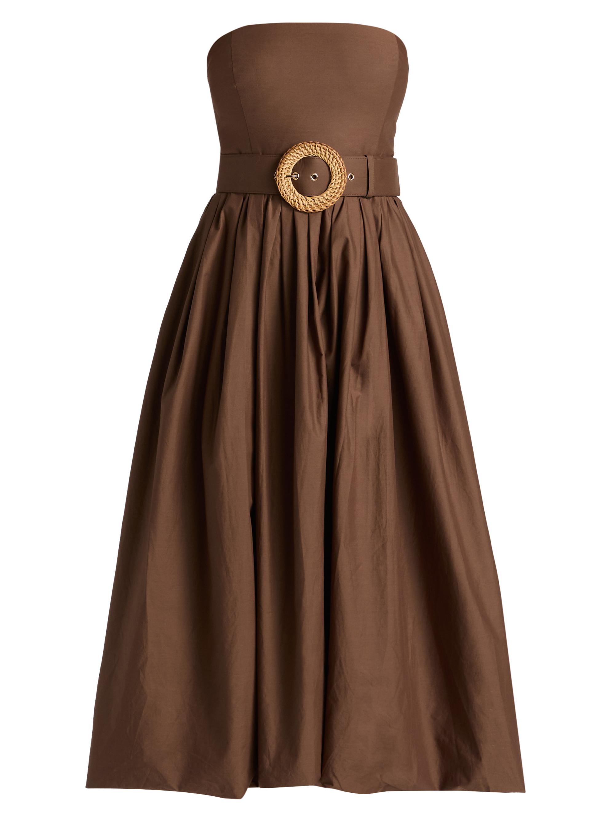 Cara Cara Women's Anisha Strapless Bubble Skirt Midi-Dress - Truffle