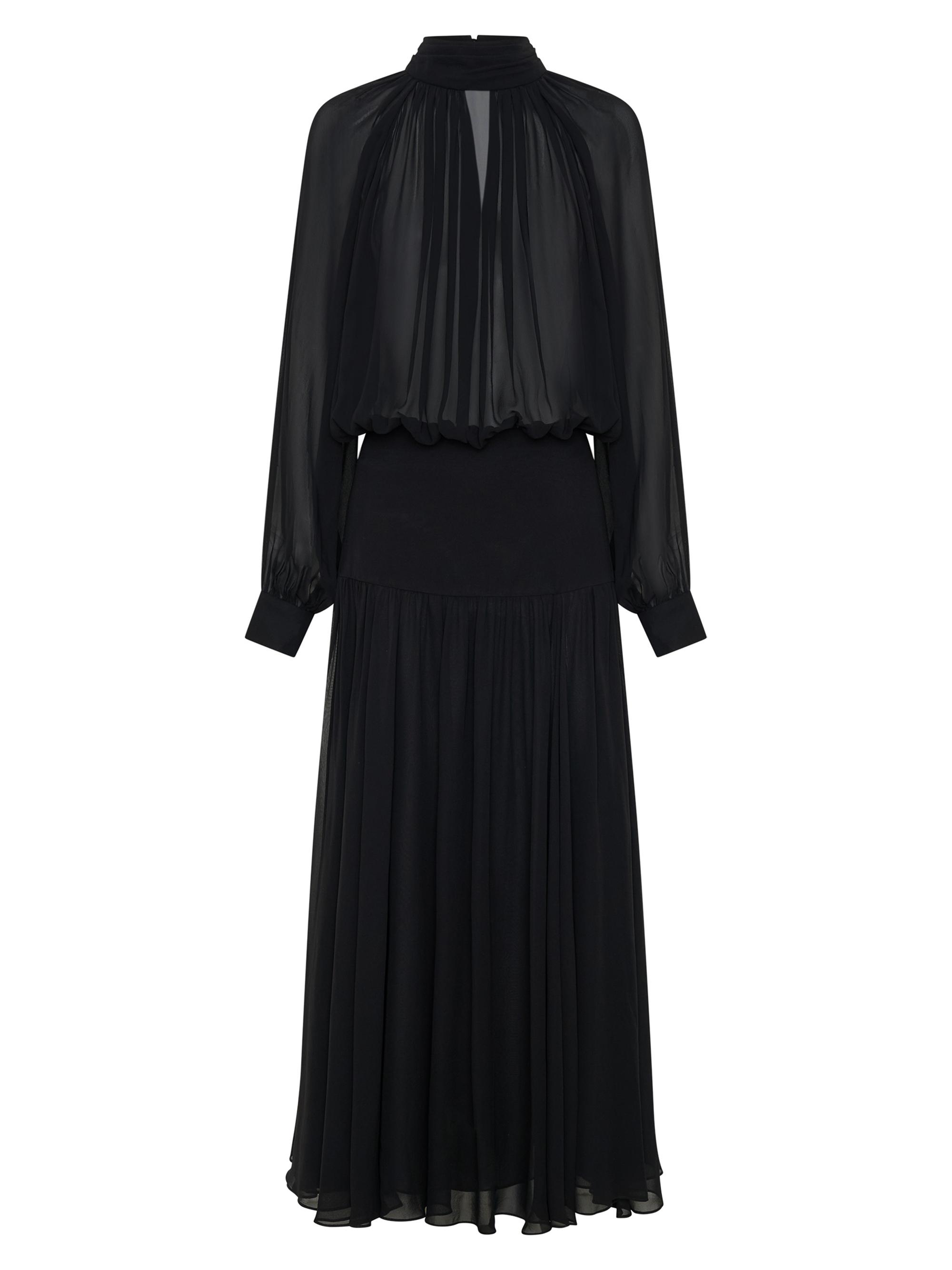 Nicholas the Label Jocelyn Deep Plunge Long-Sleeve Maxi Dress