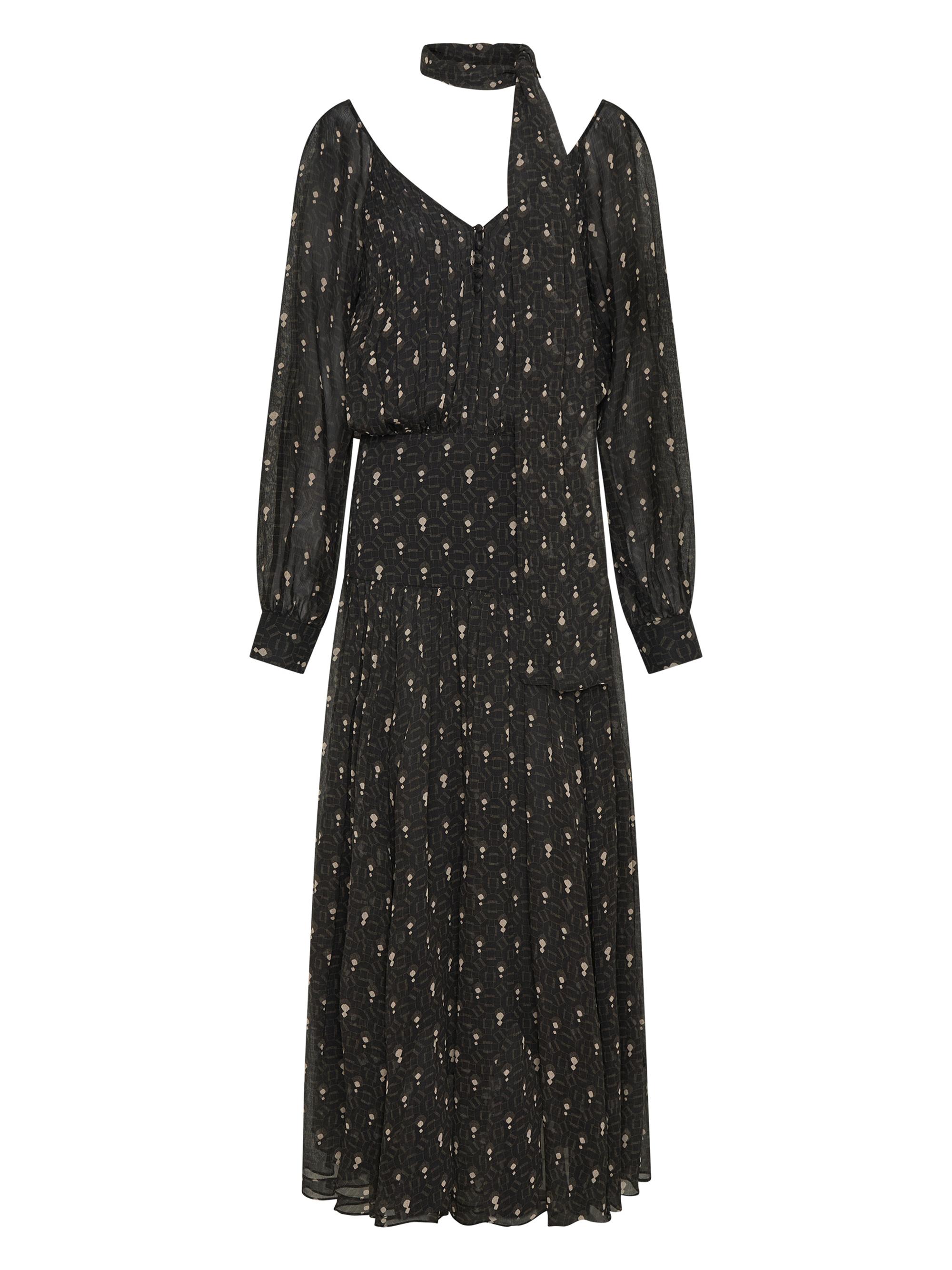 Nicholas the Label Women's Draya Scarf V-Neck Maxi Dress - Opal Geo Black