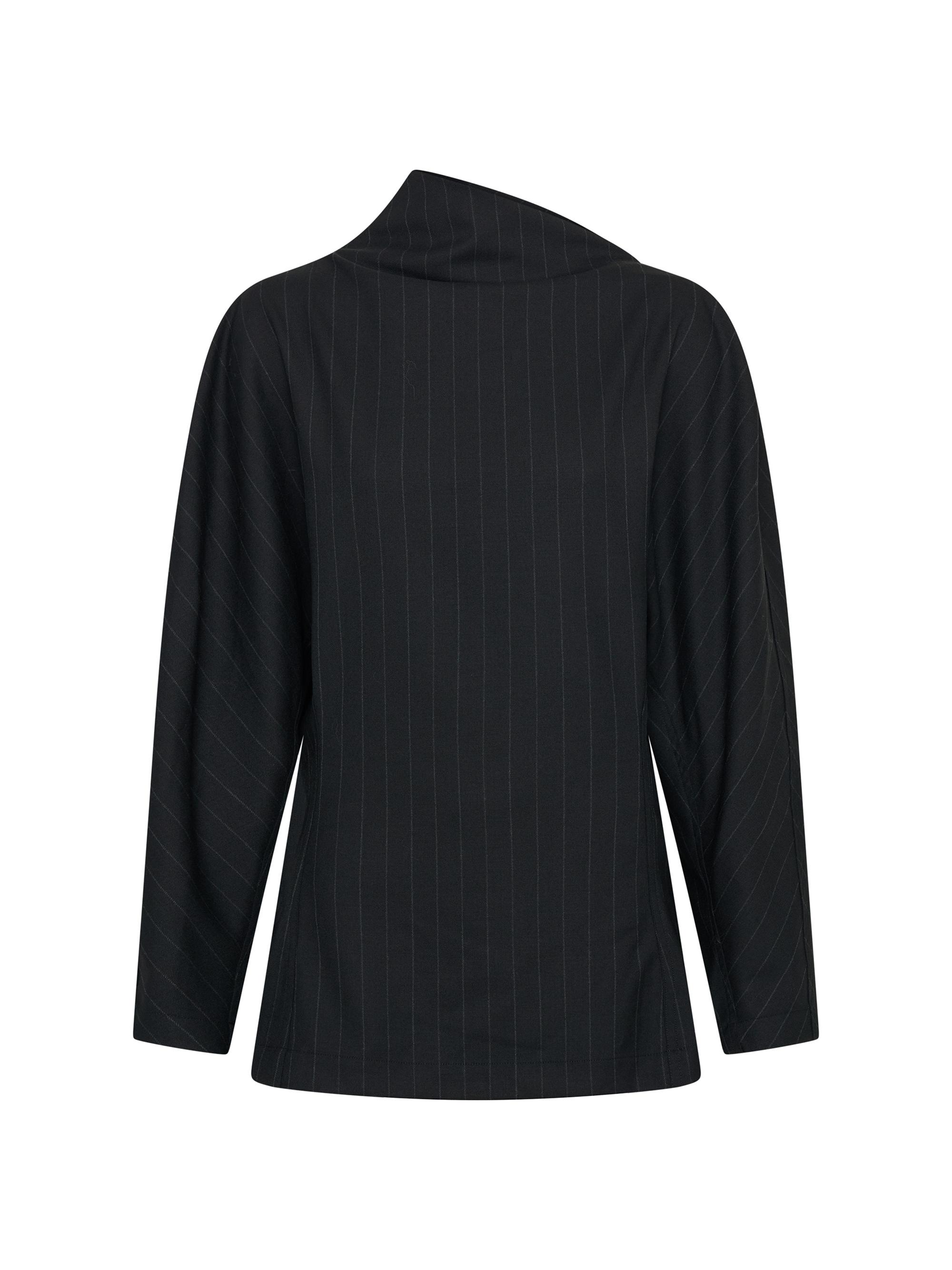 Nicholas the Label Women's Bettina Draped Pinstriped Top - Black