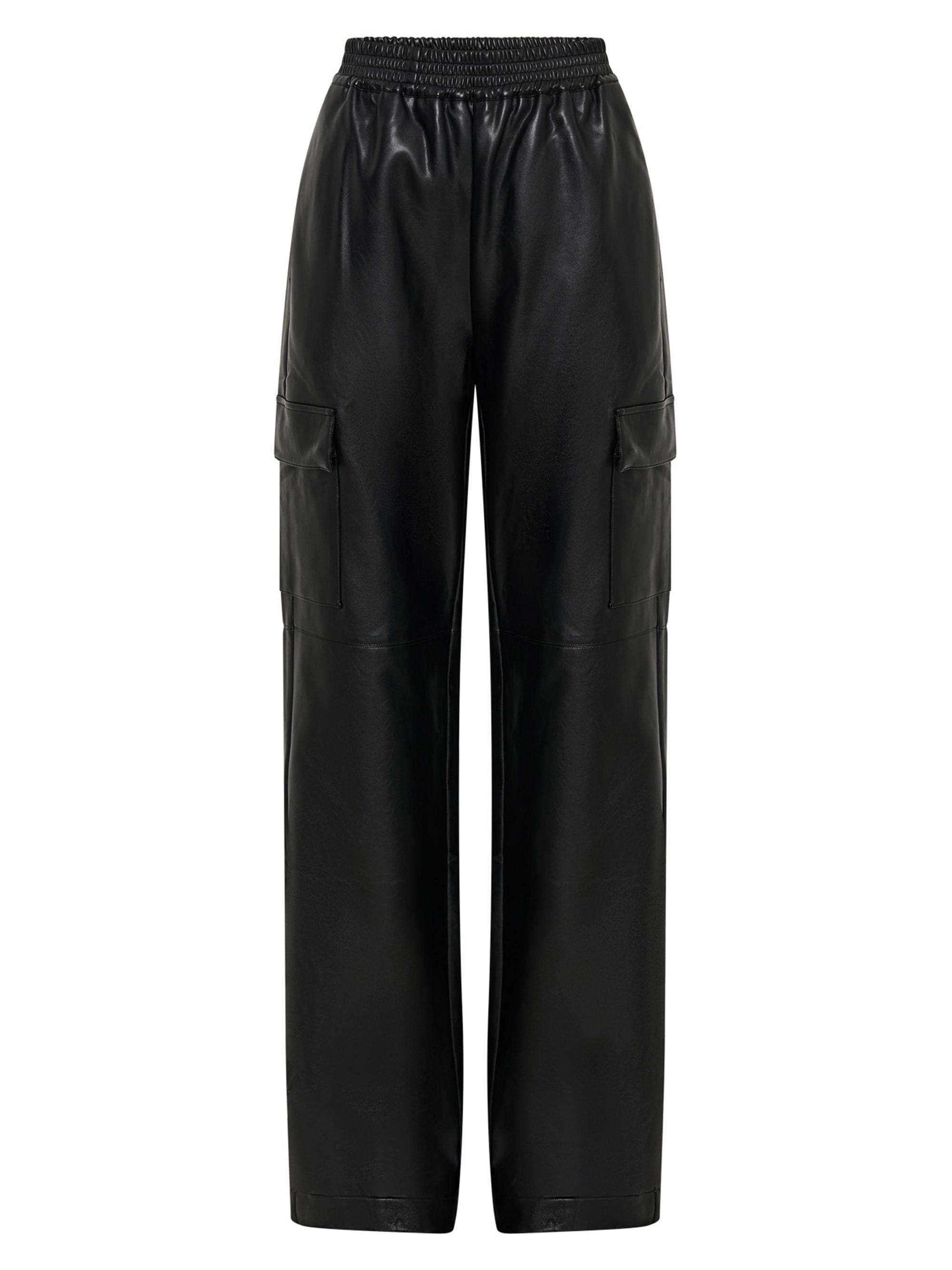 Nicholas the Label Women's Edwina Faux Leather Cargo Pants - Black