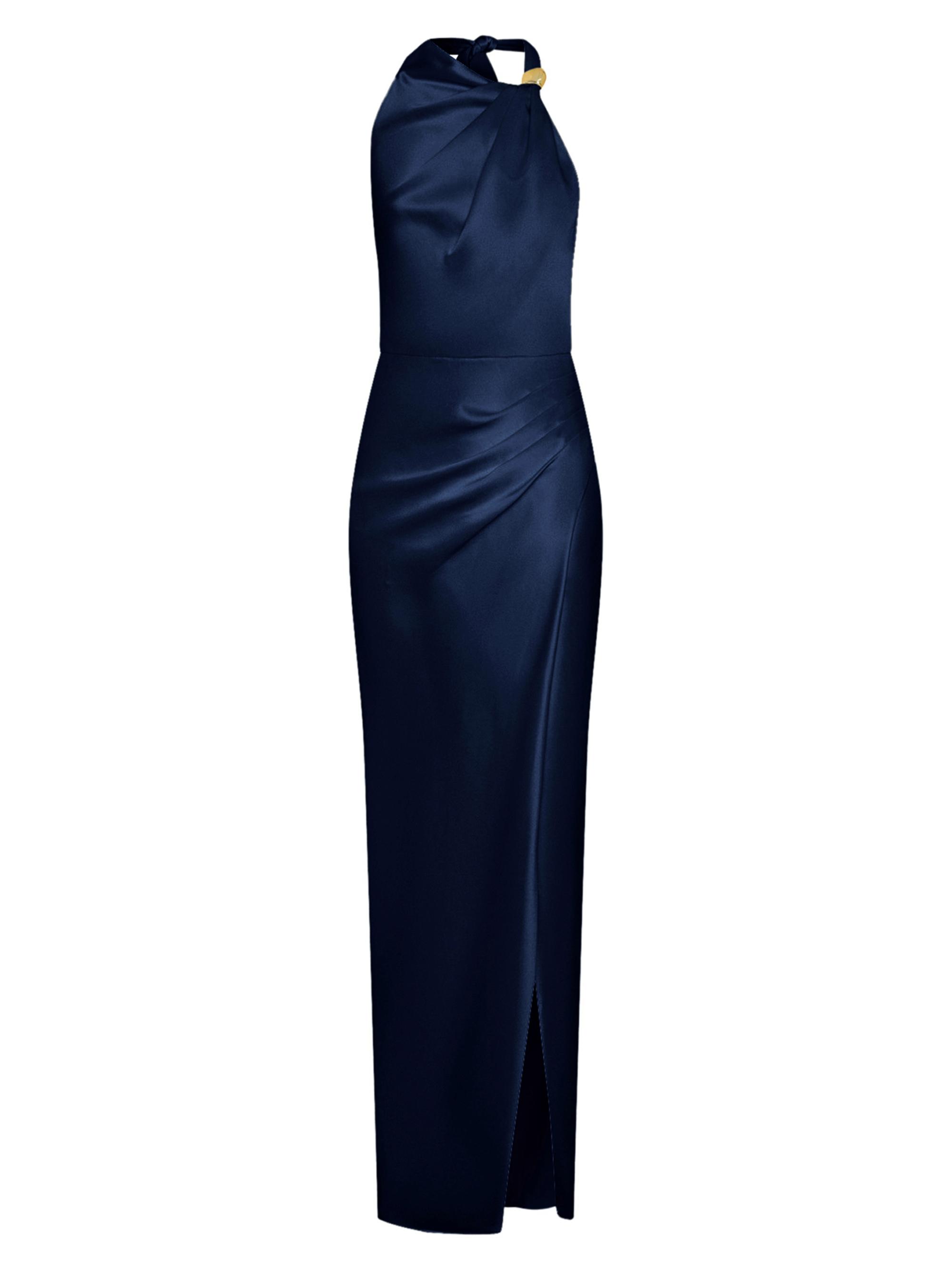 Nicholas the Label Women's Galilea Satin Draped Maxi Dress - Midnight
