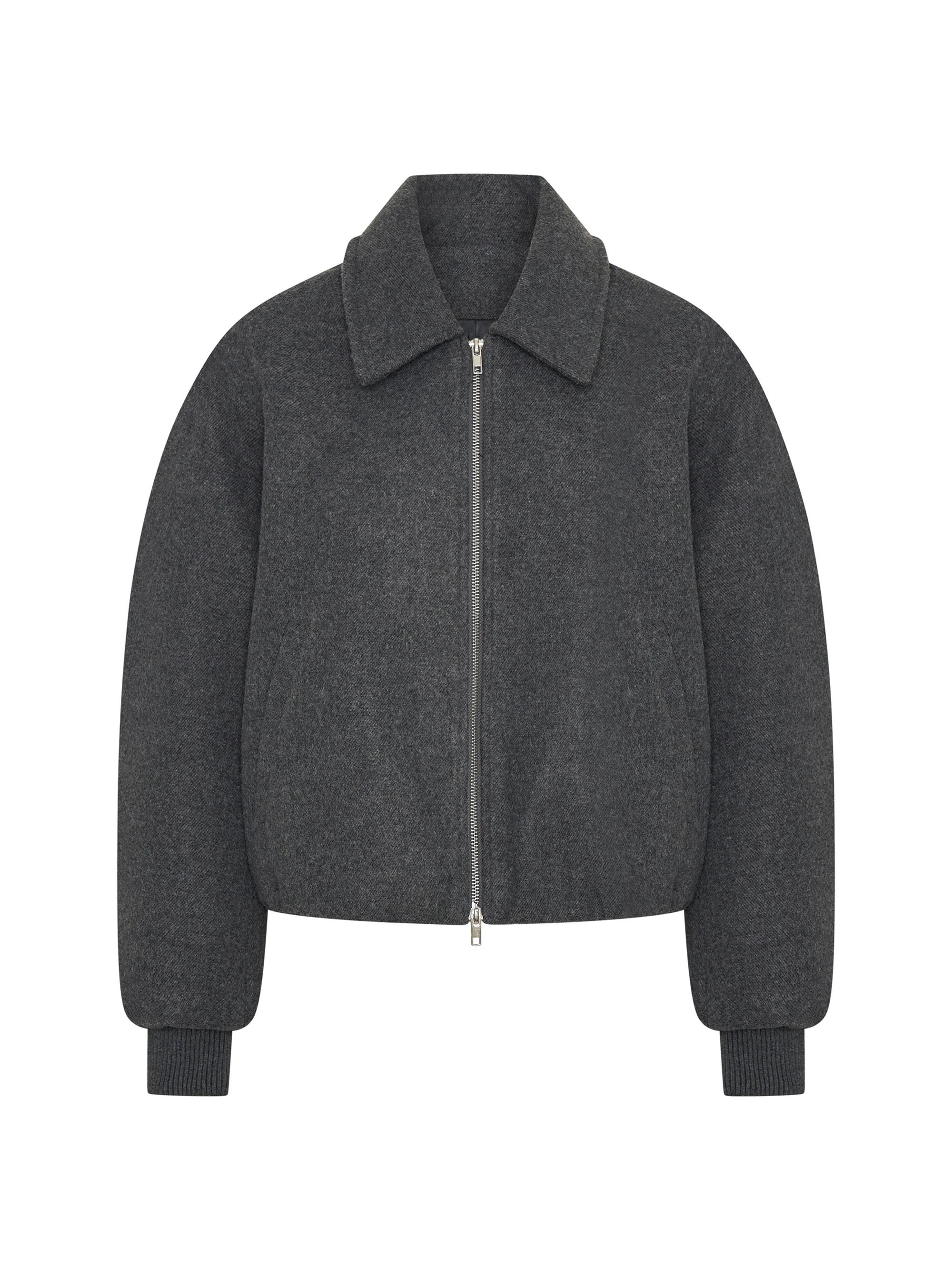 Nicholas the Label Women's Frida Wool-Blend Bomber Jacket - Charcoal