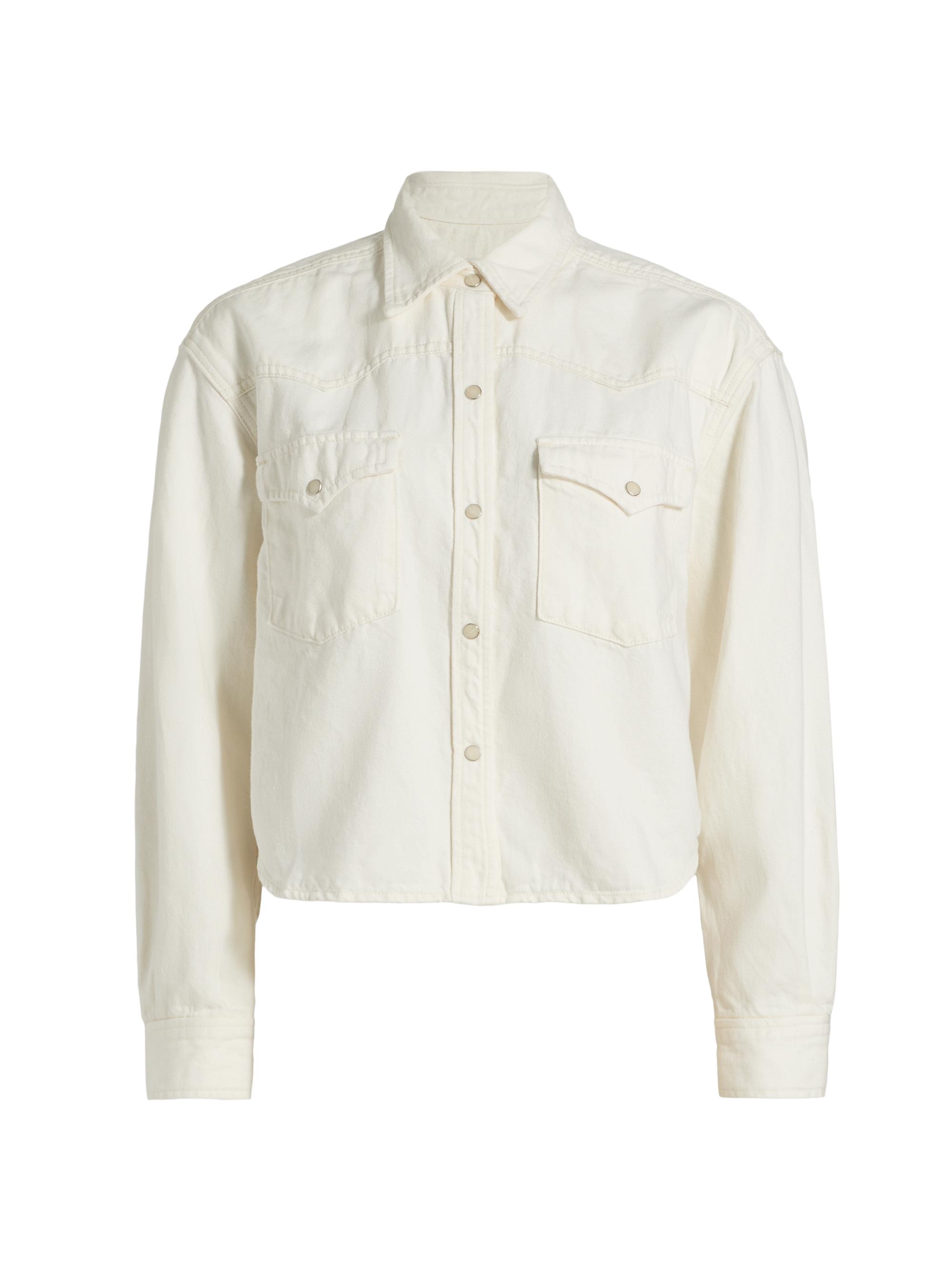 TWP Women's Stretch Cotton Crop Jacket - White