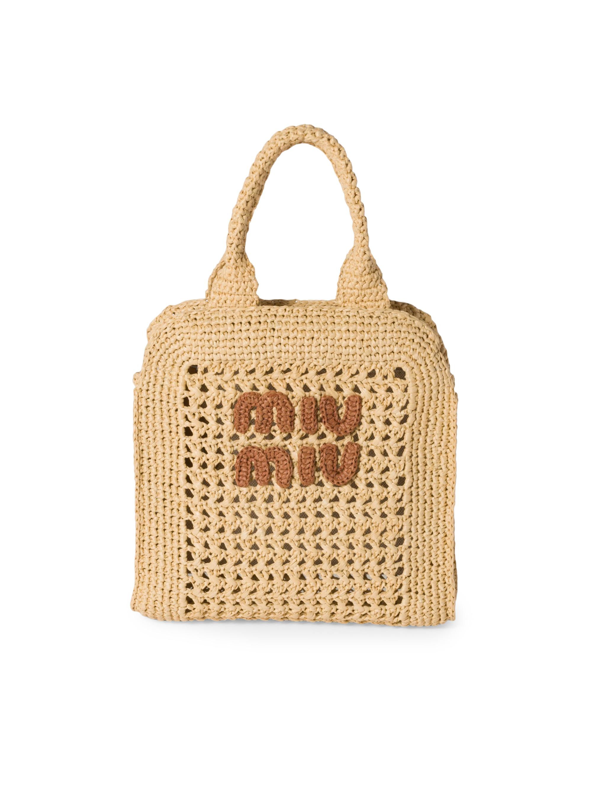 Miu Miu Raffia-Effect Woven Tote Bag | Saks Fifth Avenue