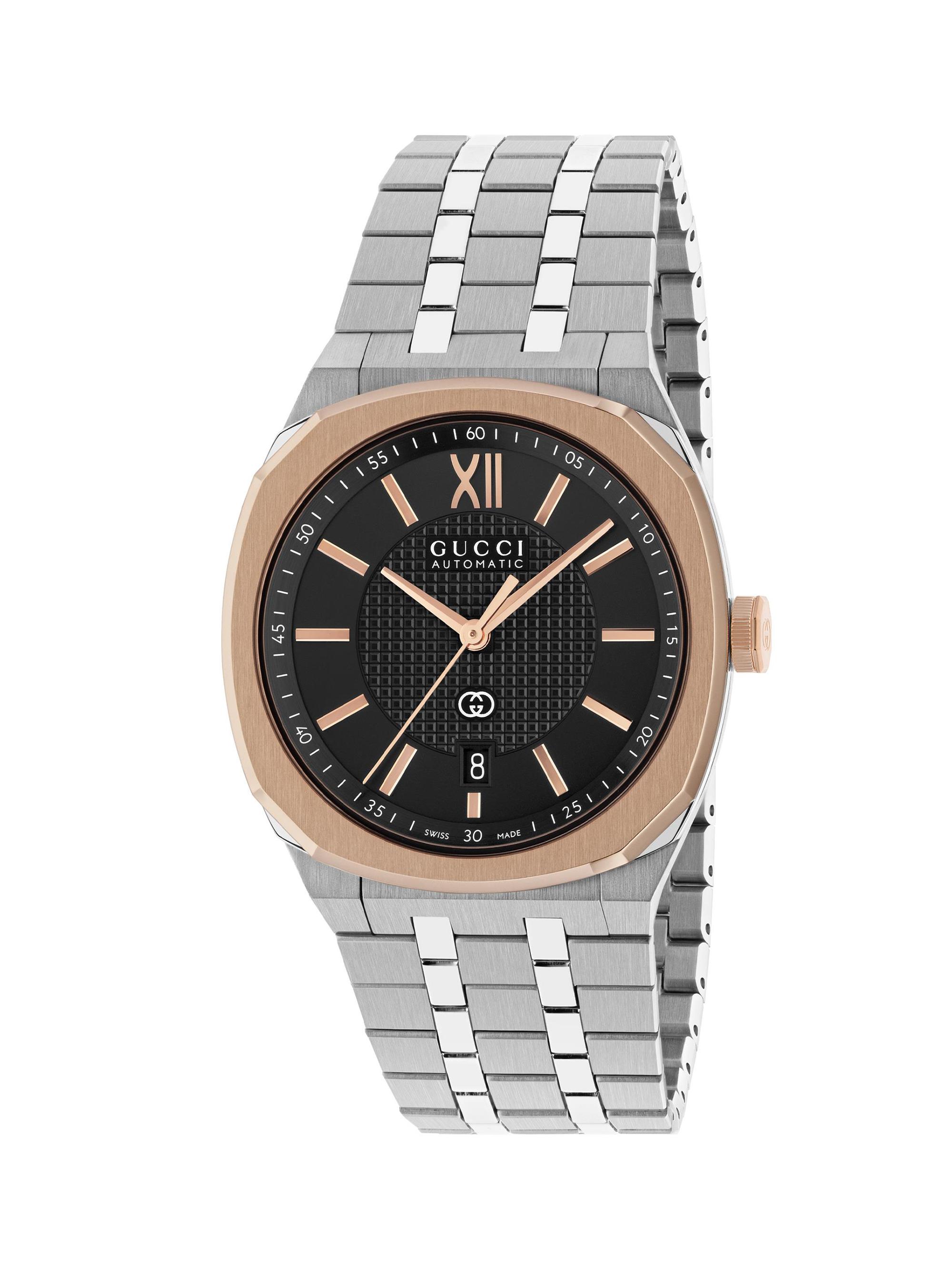 Gucci Men's 25H LG40 Bracelet Watch - Black Gold