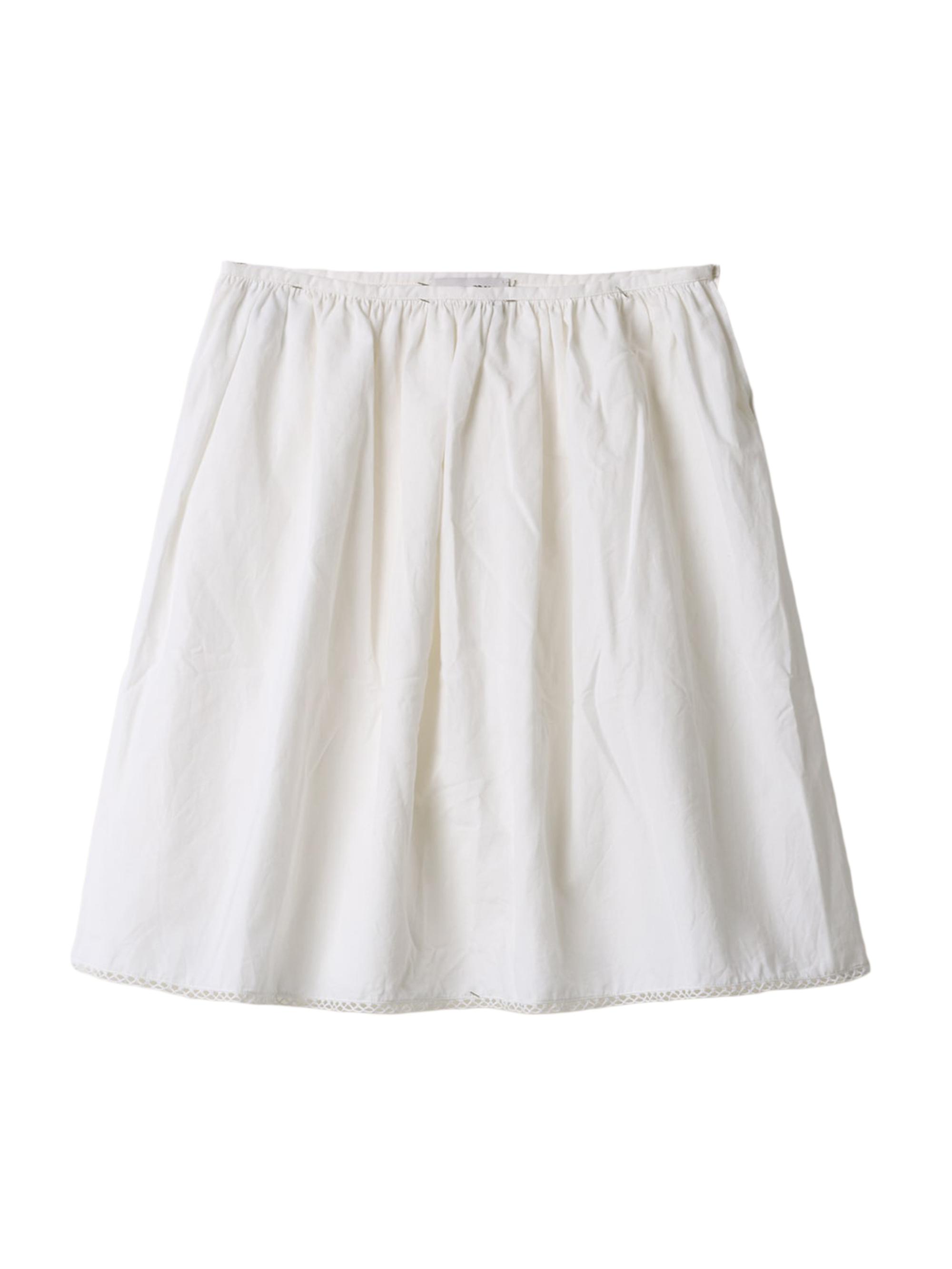 Miu Miu Women's Slubbed Poplin Skirt - White