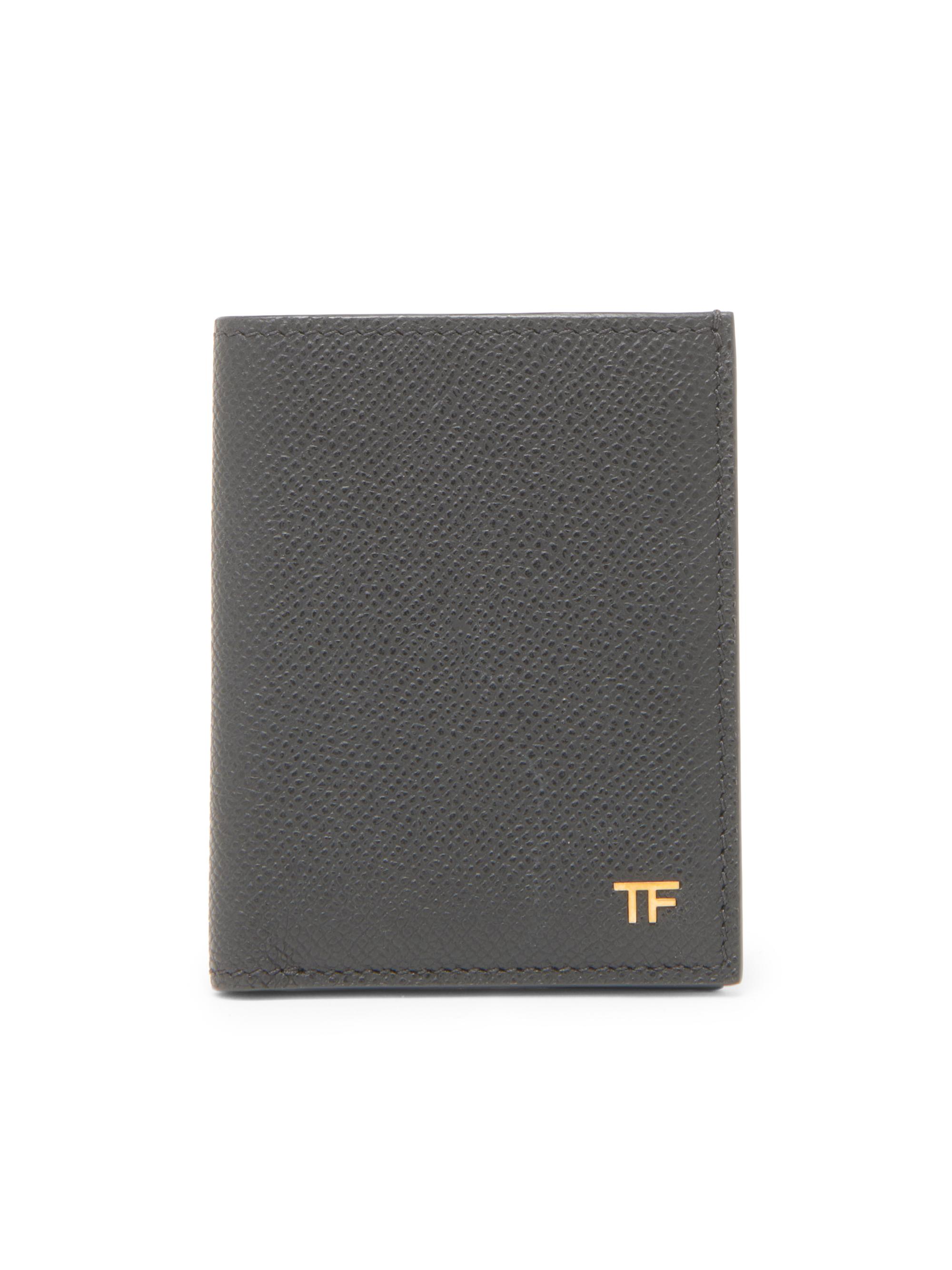 TOM FORD Men's Logo Leather Bifold Card Case - Black