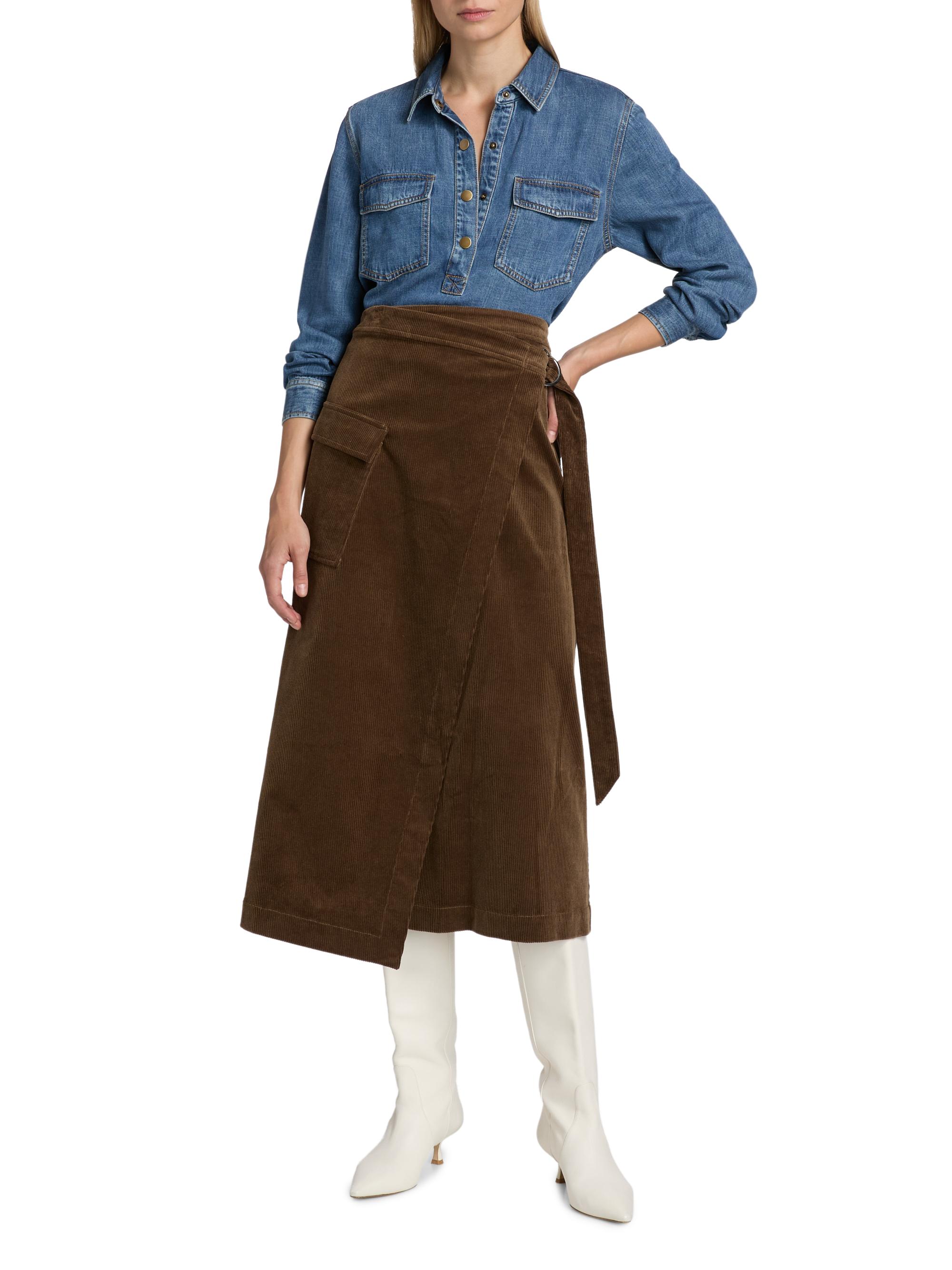 Rails Graciels Stretch Corduroy Wrap Midi-Skirt | Saks Fifth Avenue