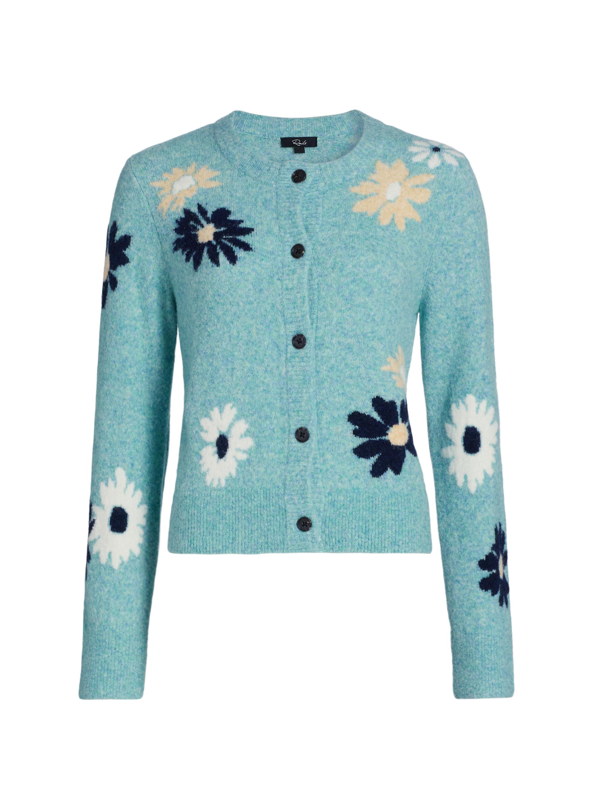 Rails Millie Floral-Intarsia Wool-Blend Cardigan | Saks Fifth Avenue