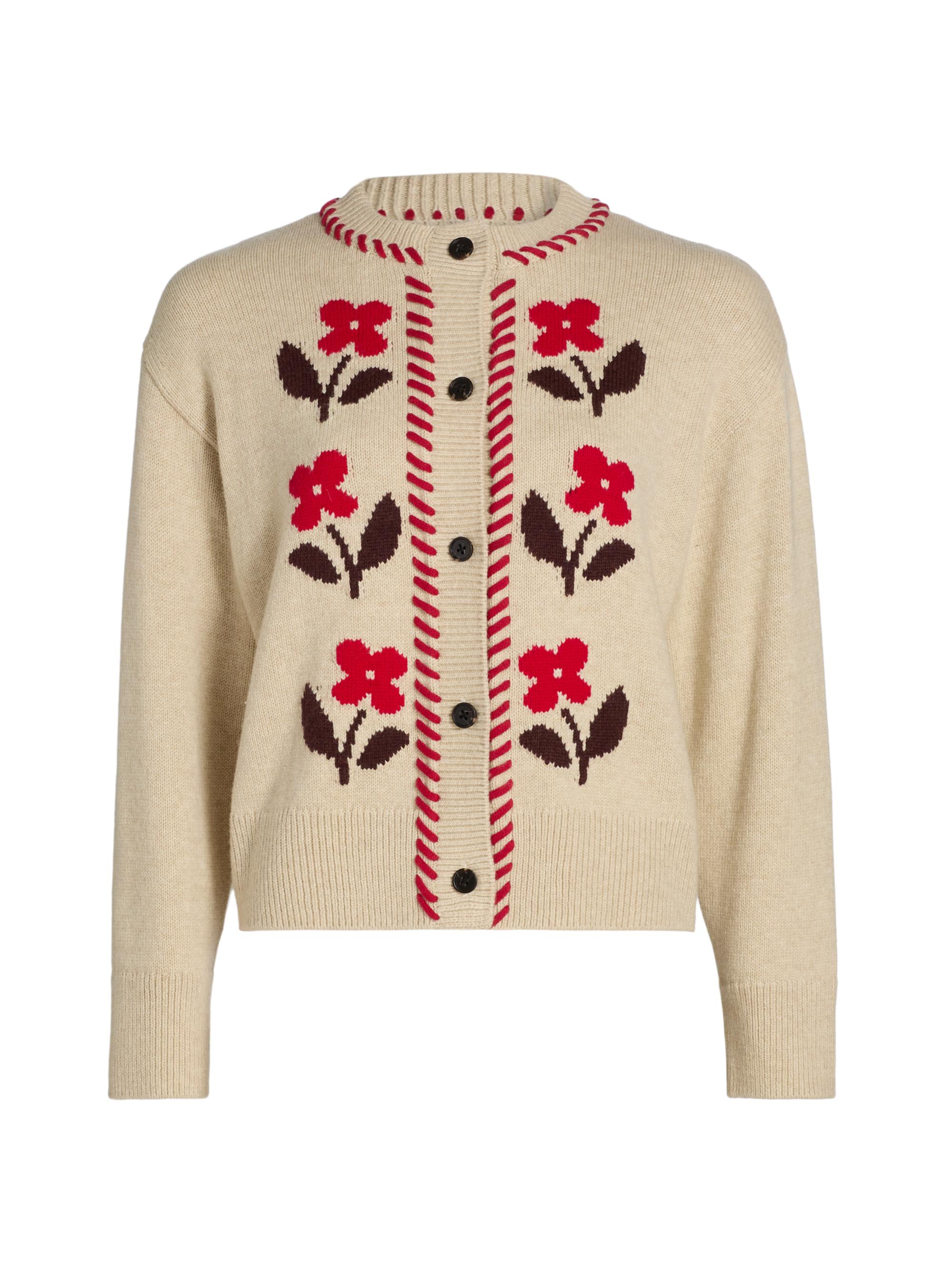 Rails Mavie​ Floral-Knit Wool-Blend Cardigan | Saks Fifth Avenue