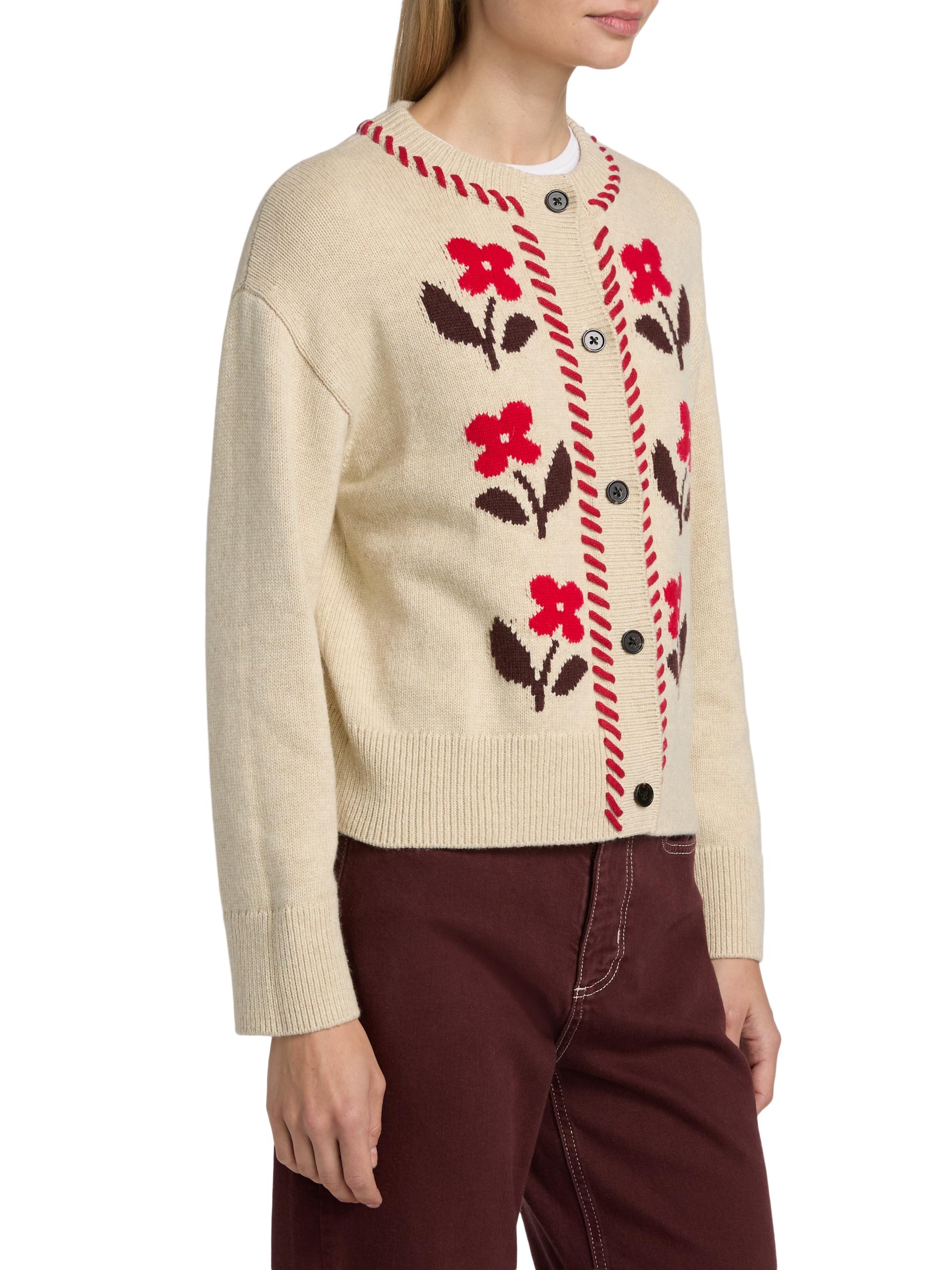 Rails Mavie​ Floral-Knit Wool-Blend Cardigan | Saks Fifth Avenue