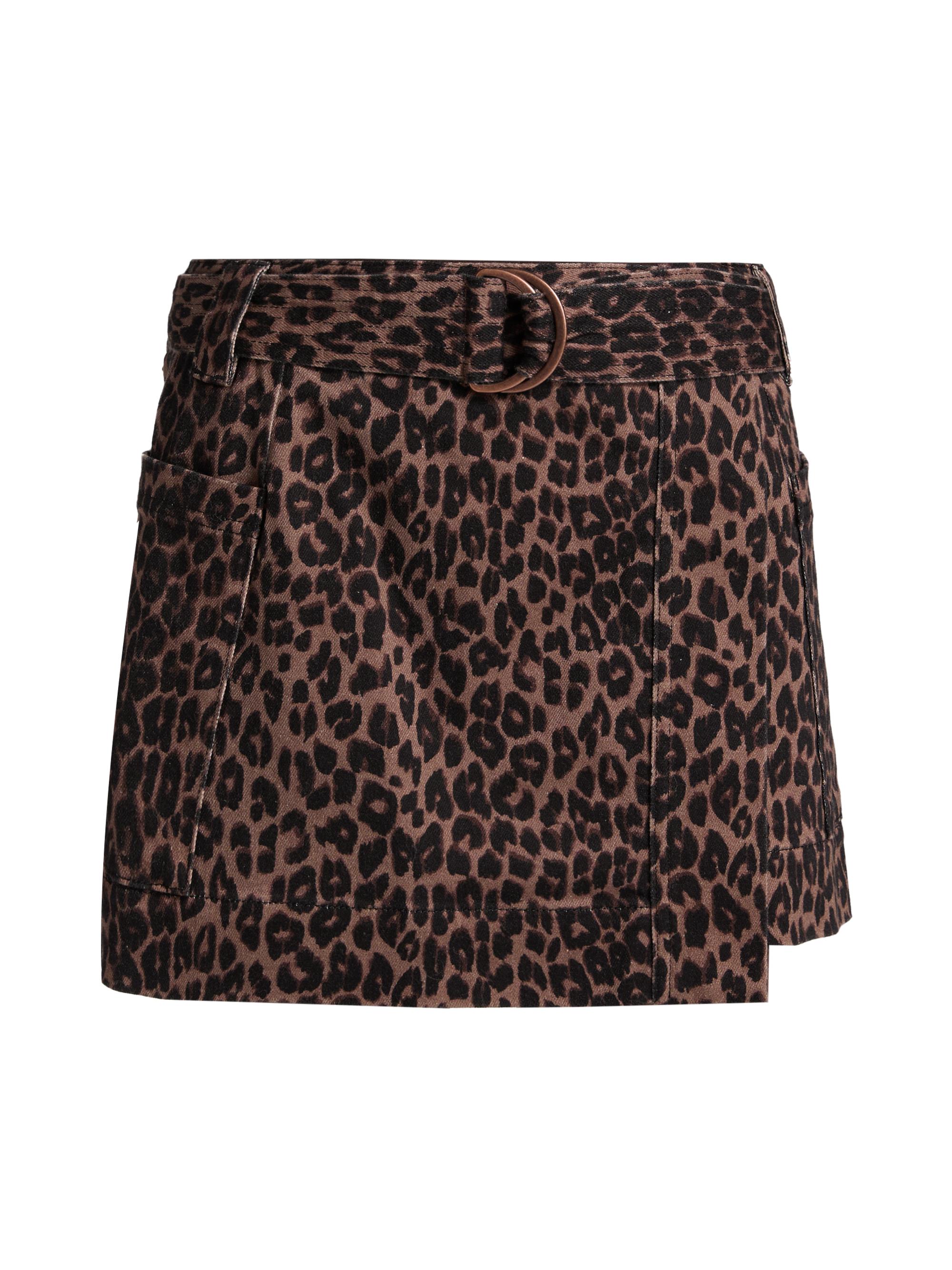 Rails Deanna Leopard Print Stretch-Cotton Miniskirt | Saks Fifth