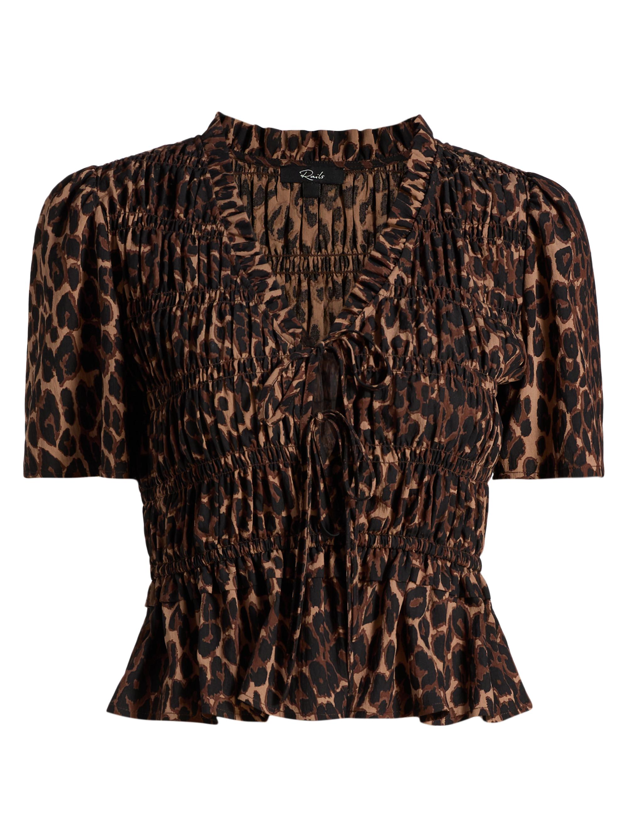 Rails Women's Portia Leopard Print Top - Brown Nala