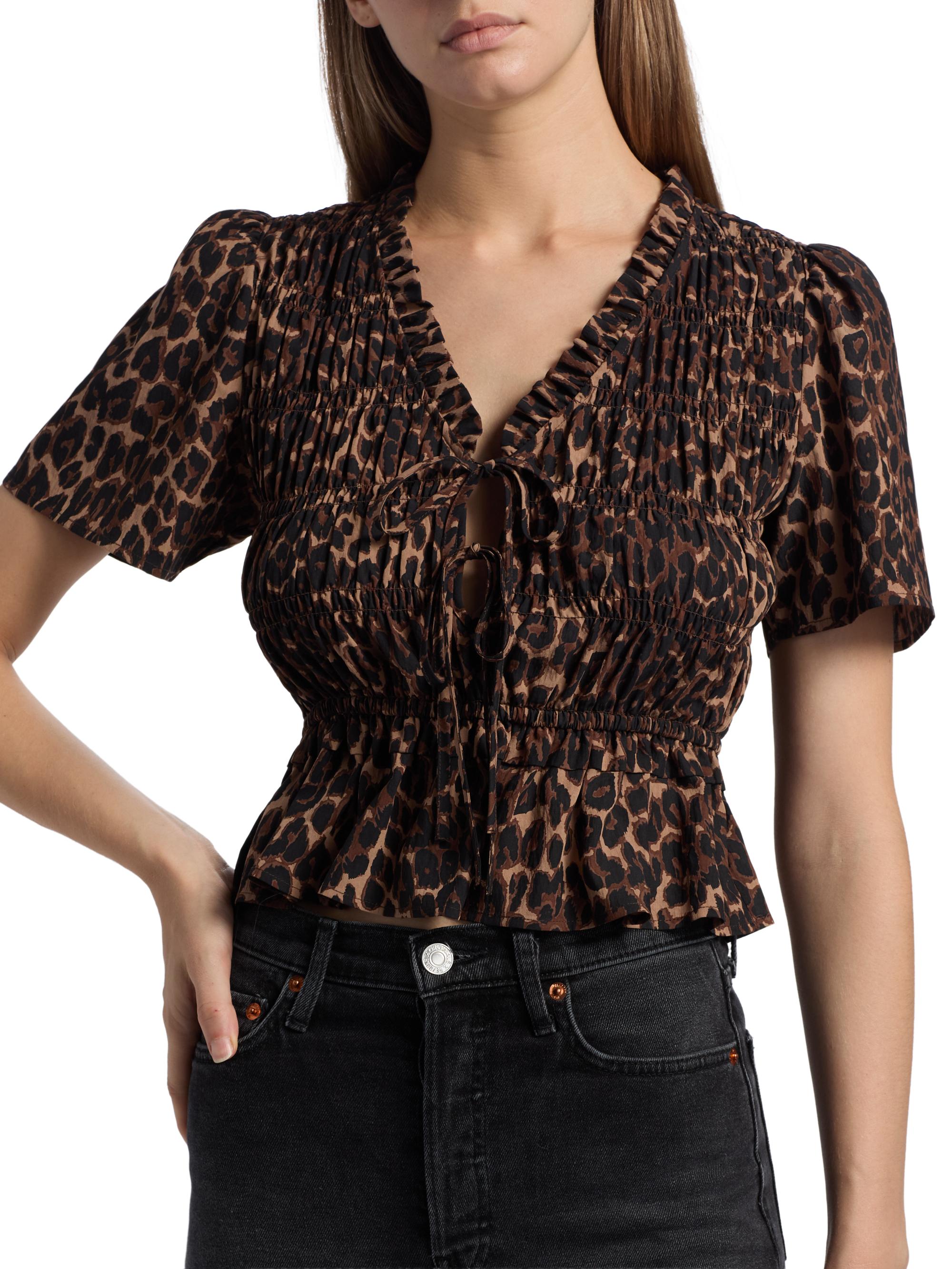Rails Portia Leopard Print Top | Saks Fifth Avenue
