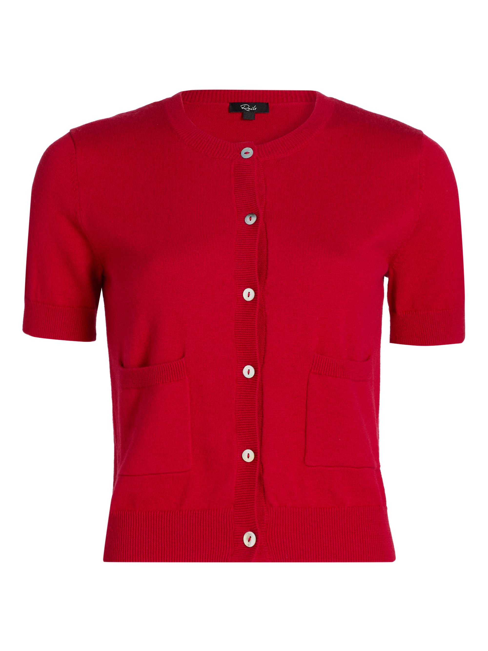 Rails Aisley Short-Sleeve Cotton-Cashmere Cardigan | Saks Fifth Avenue