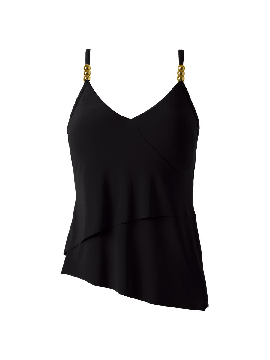 Magicsuit Women's Solid Elsa Asymmetric Tankini Top In Black