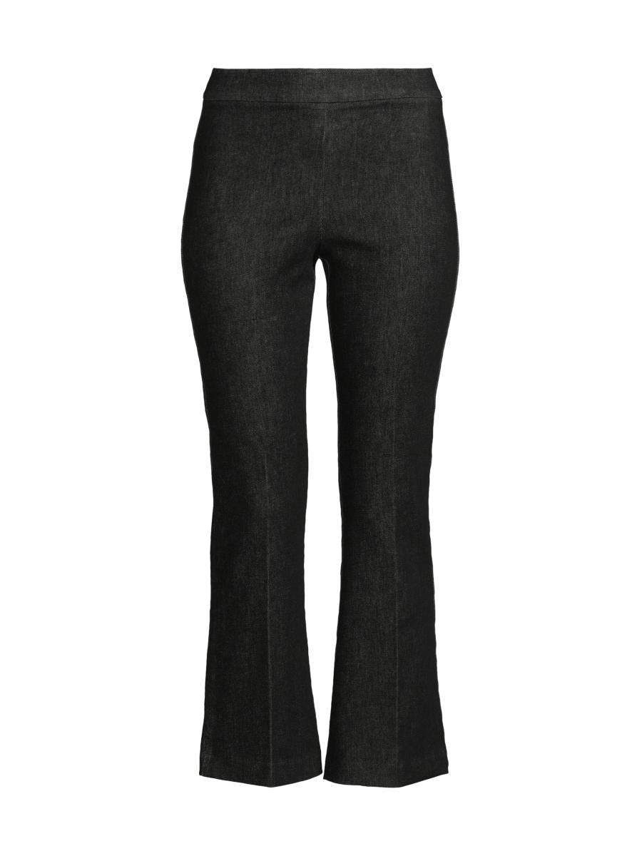 Avenue Montaigne Women's Stretch Denim Cropped Flare Pants In Black