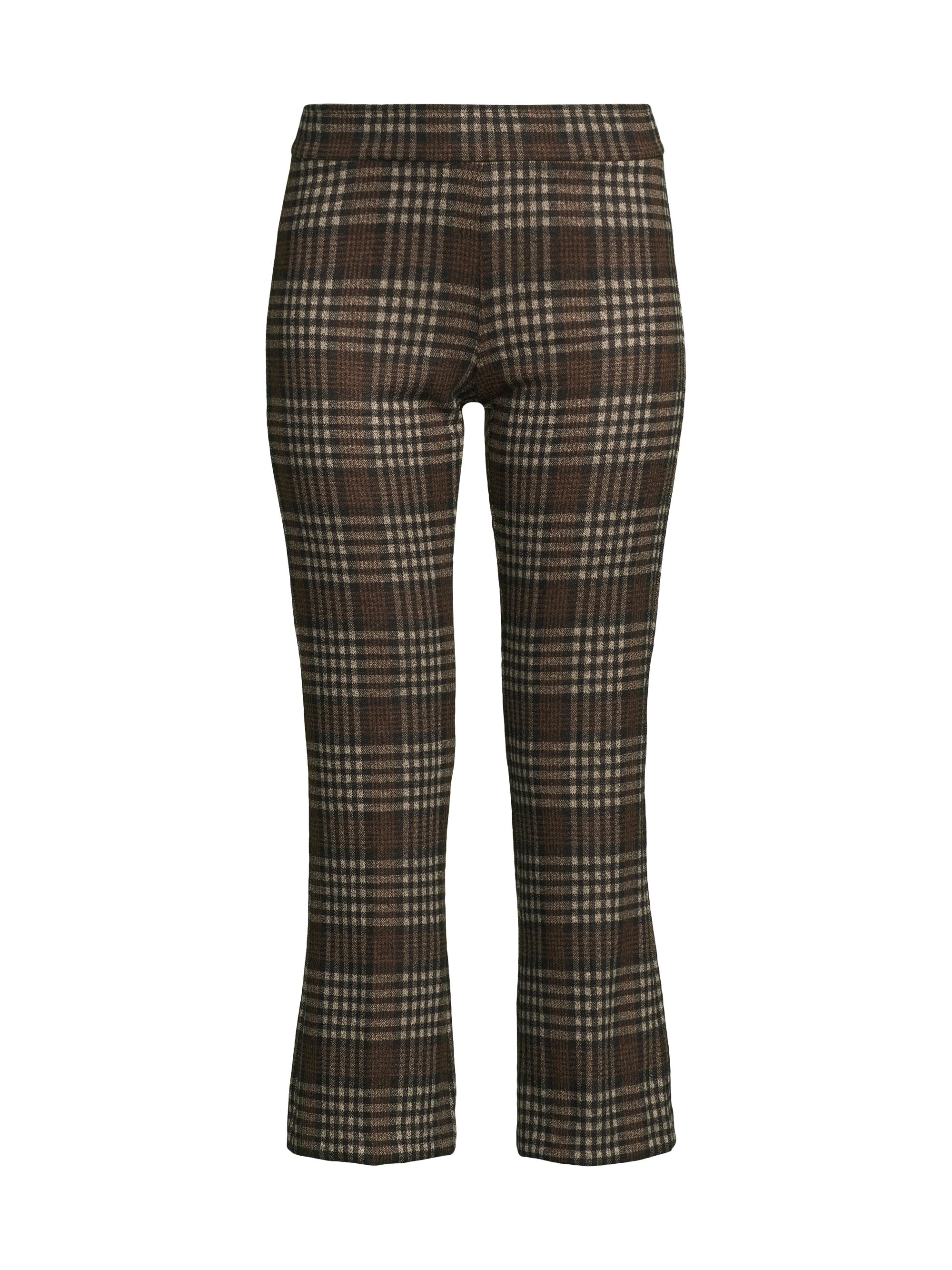 Avenue Montaigne Women's  Crop Flare - Cocoa Plaid