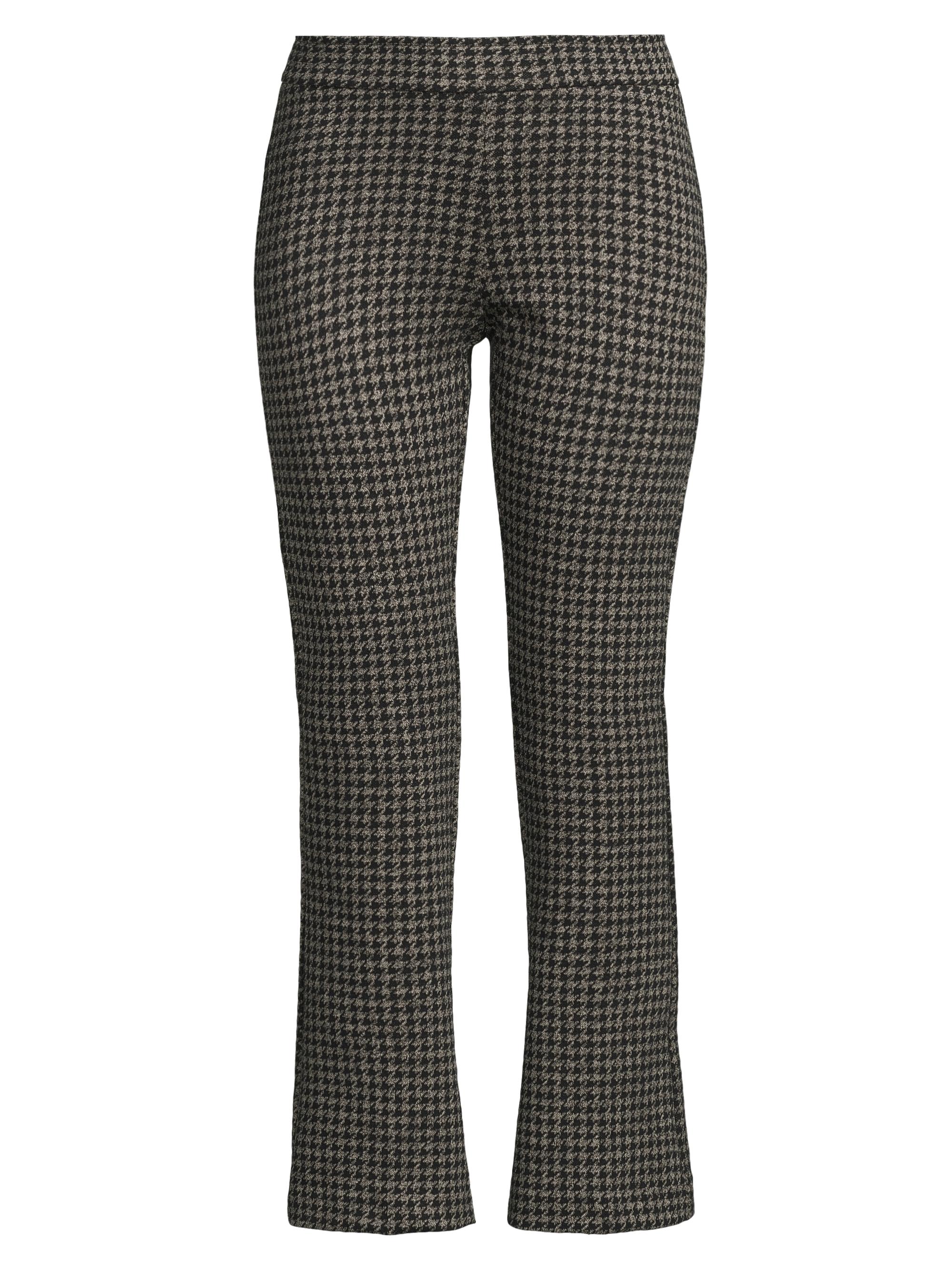 Avenue Montaigne Women's  Houndstooth Cropped Flared Pants - Pepita Check