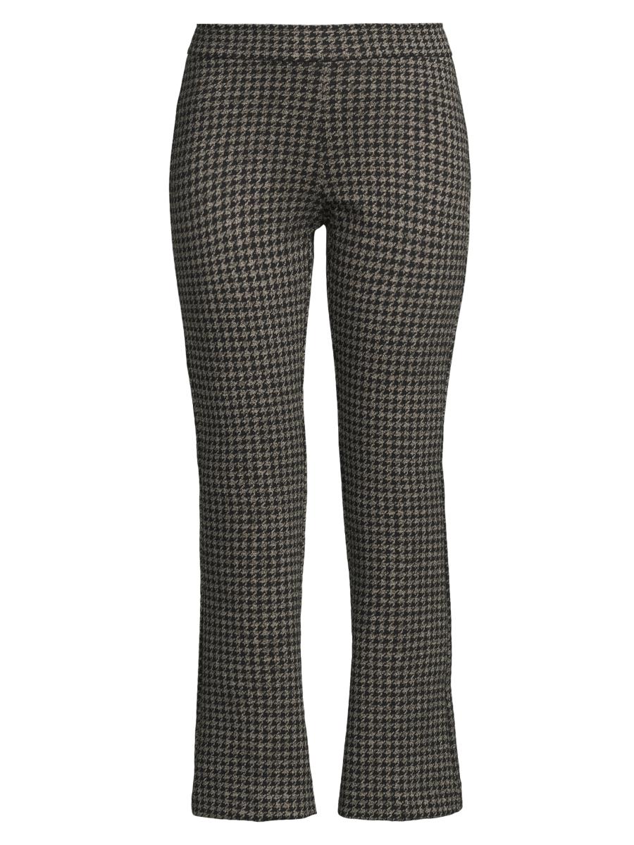 Avenue Montaigne Women's  Houndstooth Cropped Flared Pants