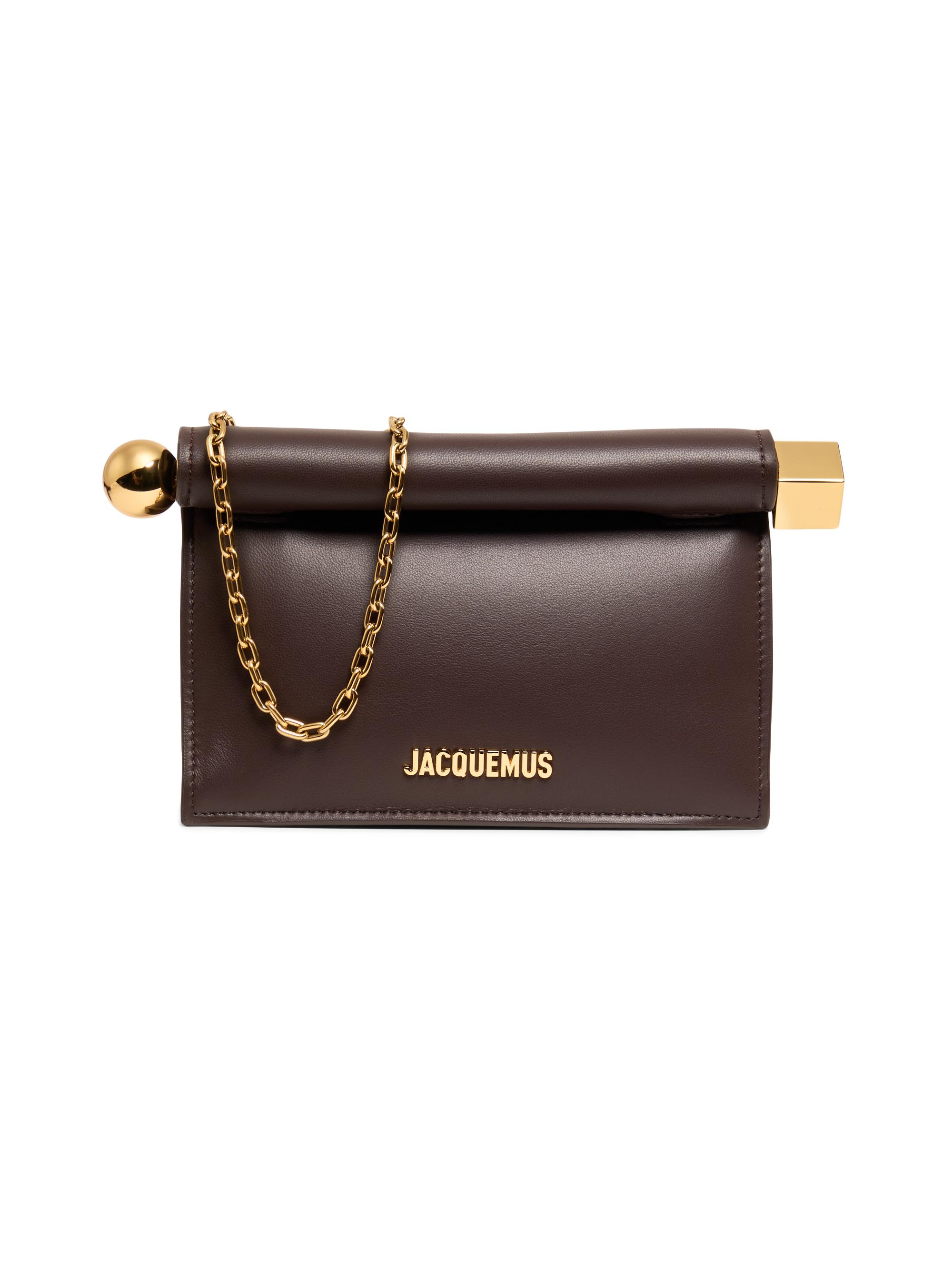 Jacquemus Women's La Petite Pochette Leather Clutch - Dark Brown
