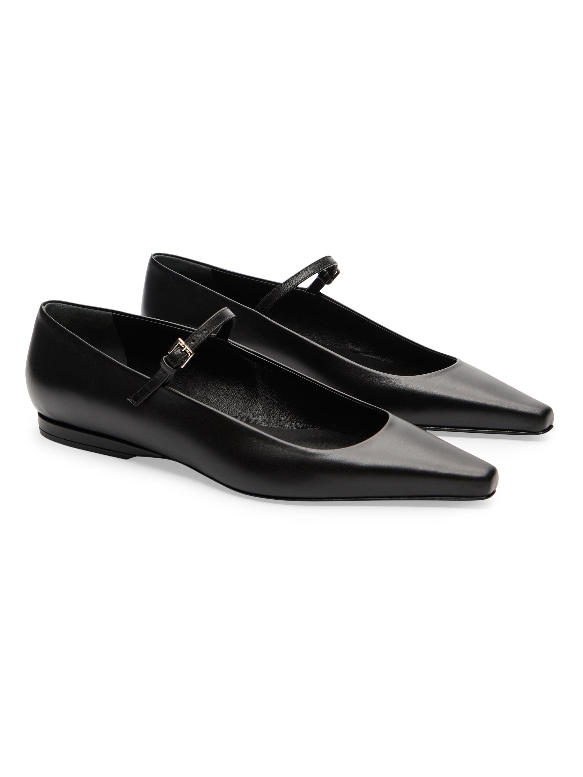 Loulou de Saison Alice Sharp Leather Ballerina Flats | Saks Fifth