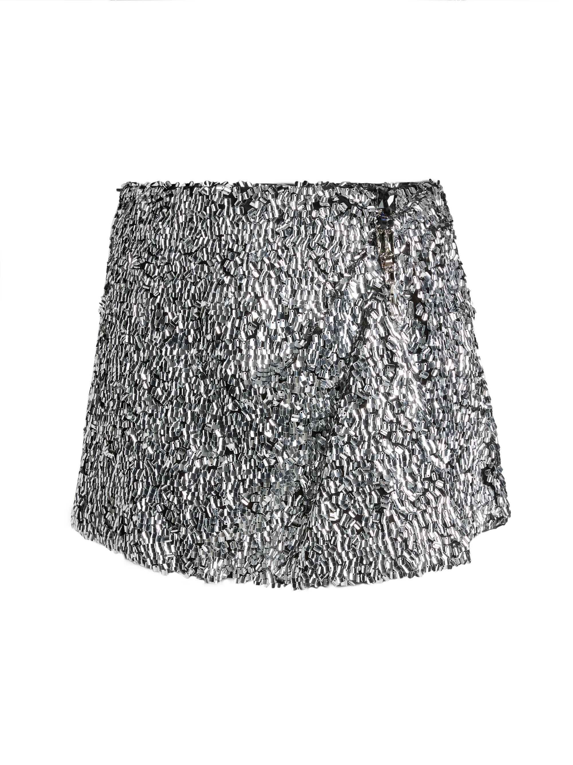 Metallic Beaded Miniskirt
