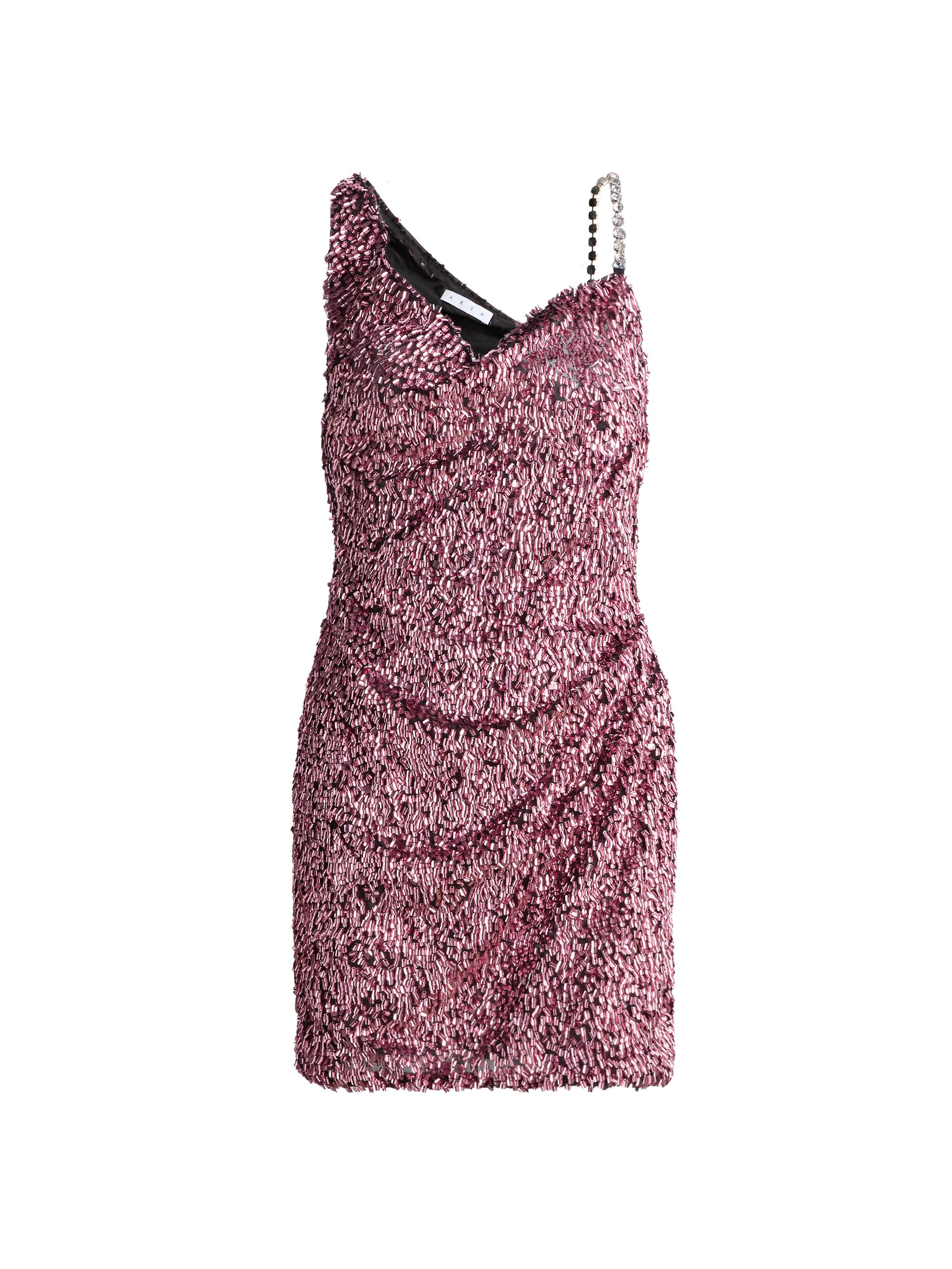 Crystal-Strap Sequin Minidress