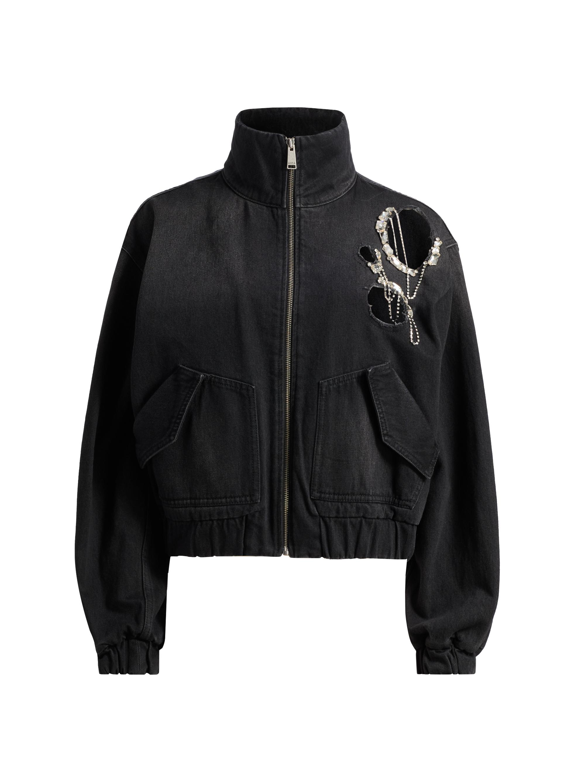 Area Crystal Trim Track Jacket | Saks Fifth Avenue