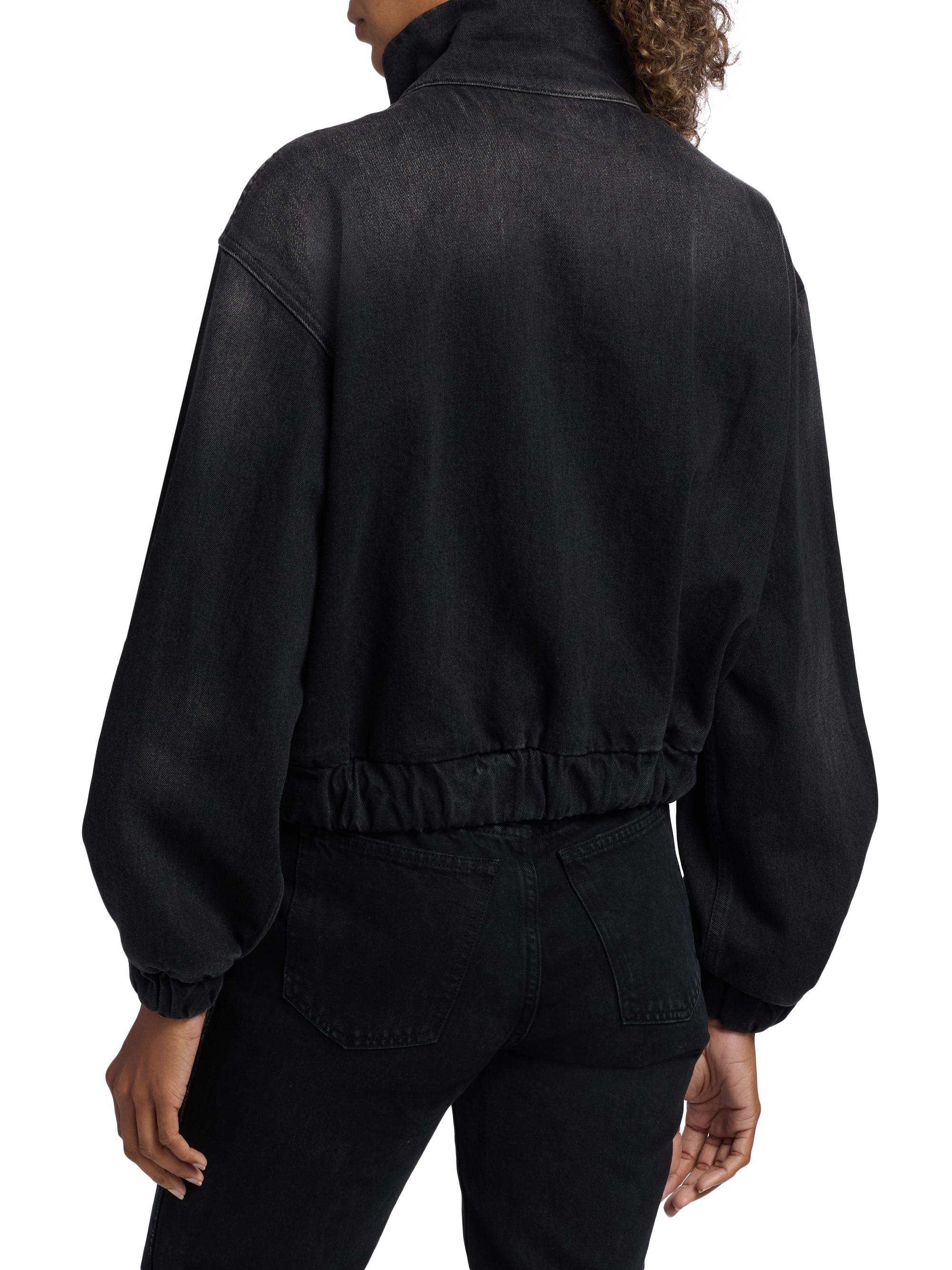 Area Crystal-Embellished Cut-Out Denim Bomber Jacket | Saks Fifth