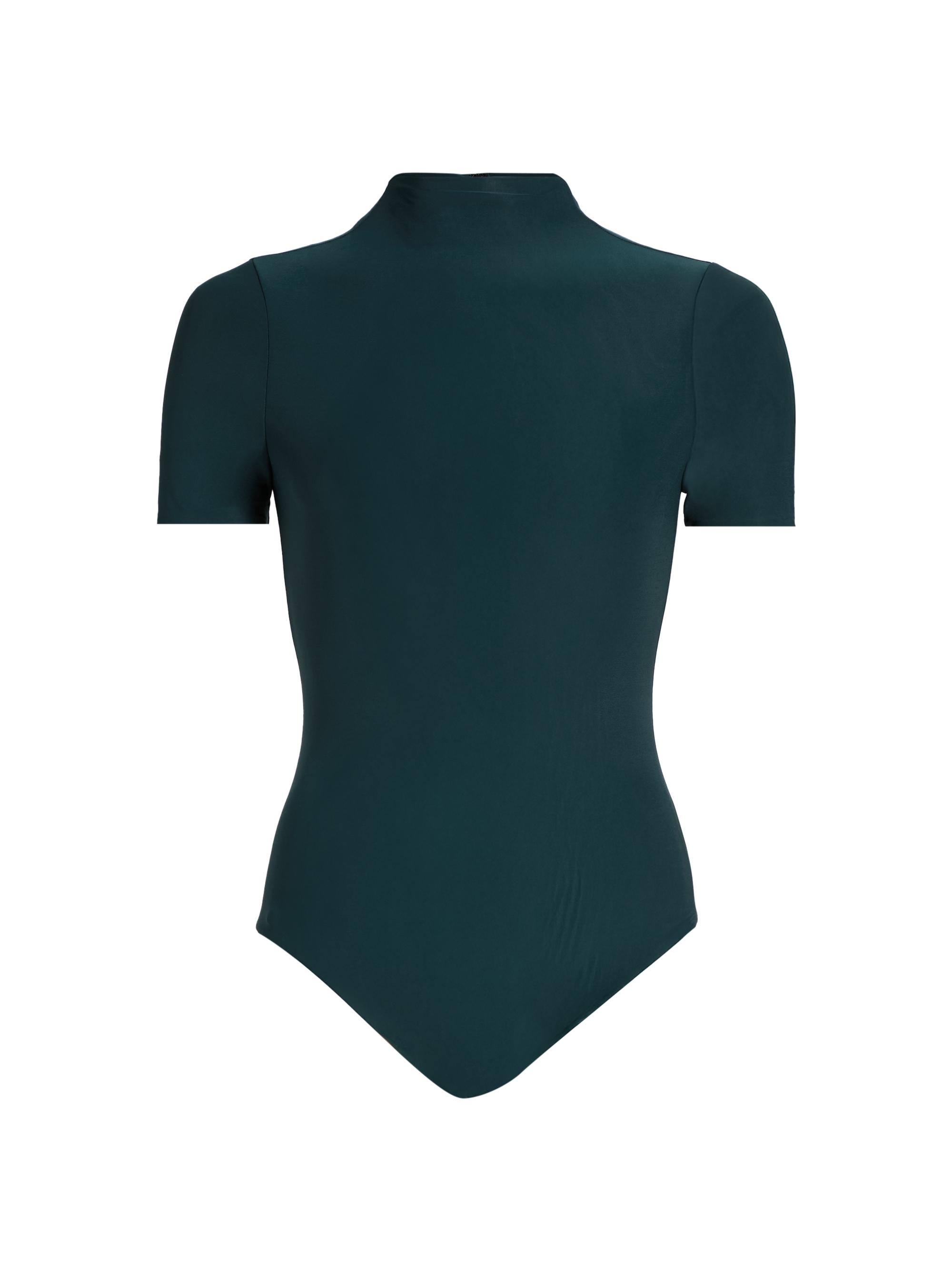 Ronny Kobo Women's Tommy Mock Turtleneck Bodysuit - Deep Teal