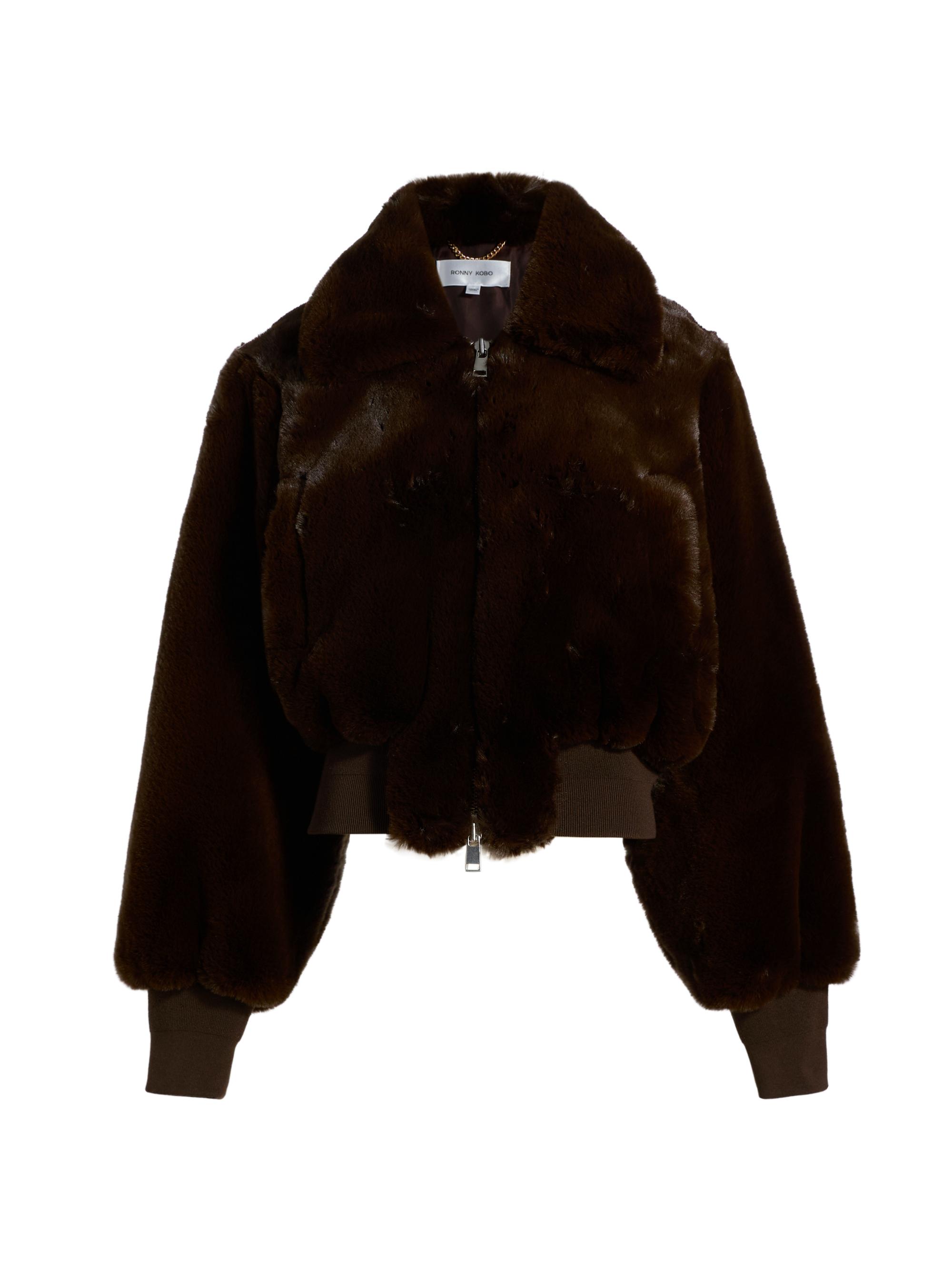 Ronny Kobo Women's Clemence Faux-Fur Jacket - Brown