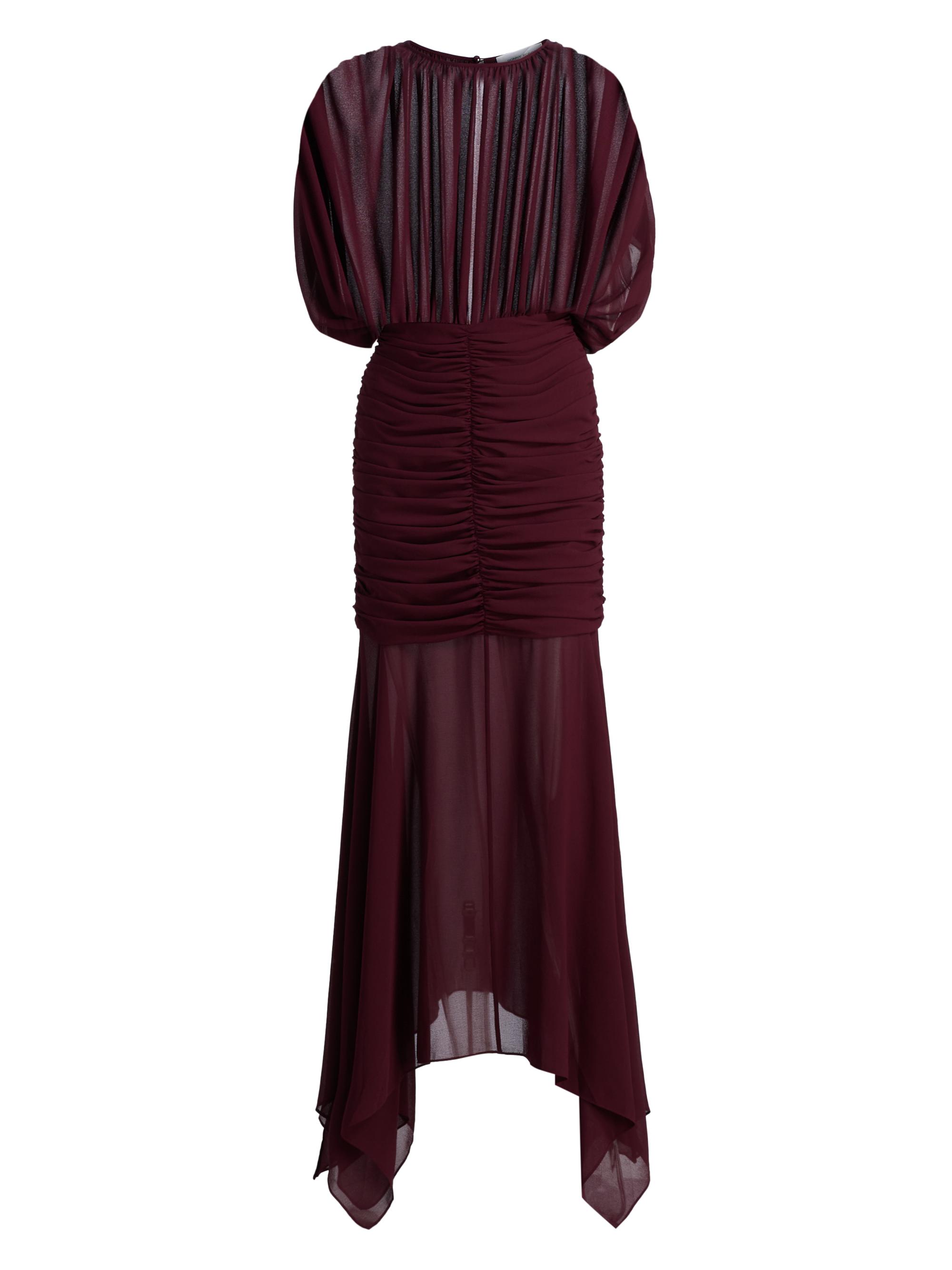 Ronny Kobo Women's Louisa Chiffon Gathered Gown - Burgundy - Size XS