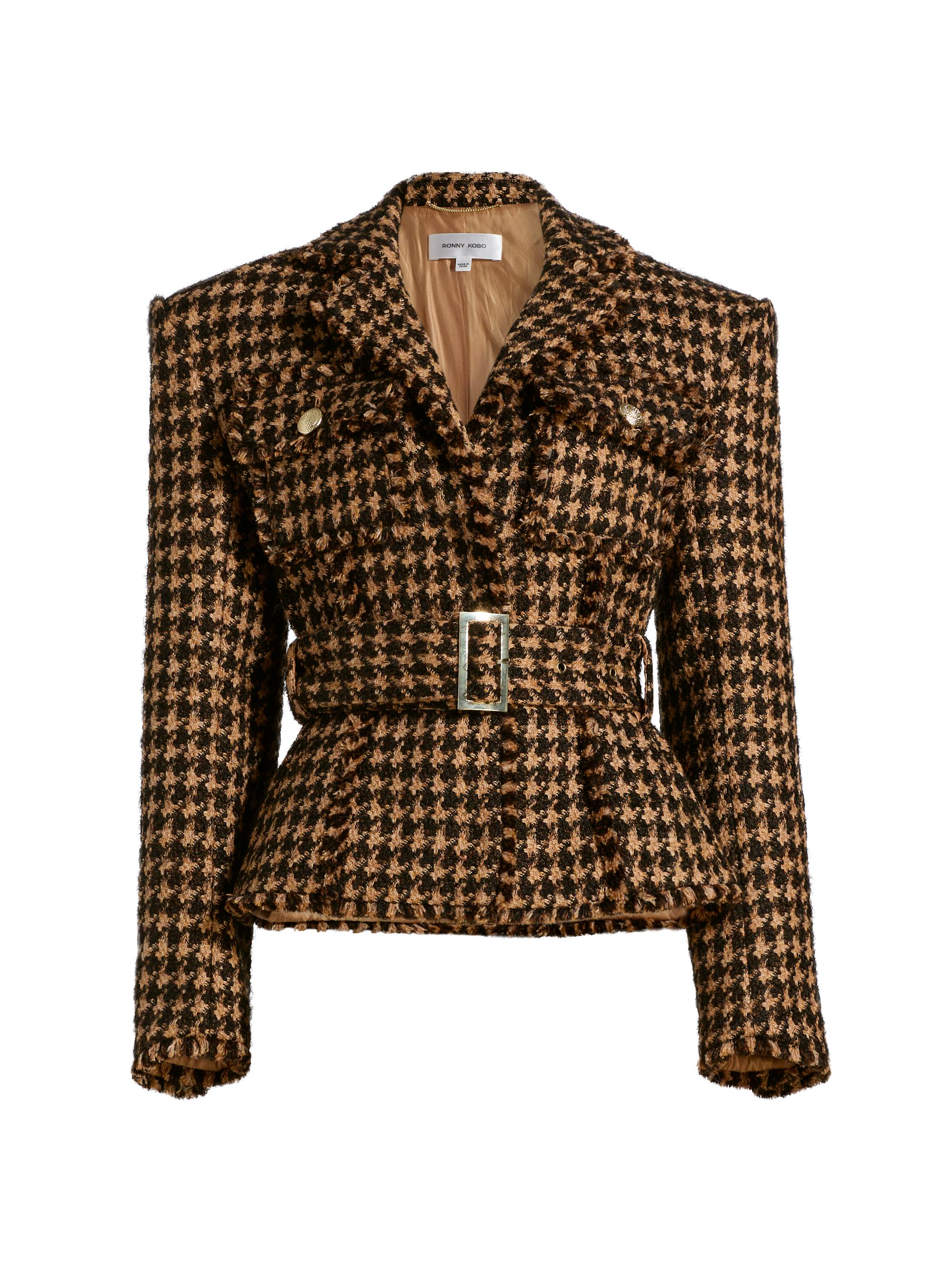 Ronny Kobo Janice Houndstooth Tweed Jacket | Saks Fifth Avenue