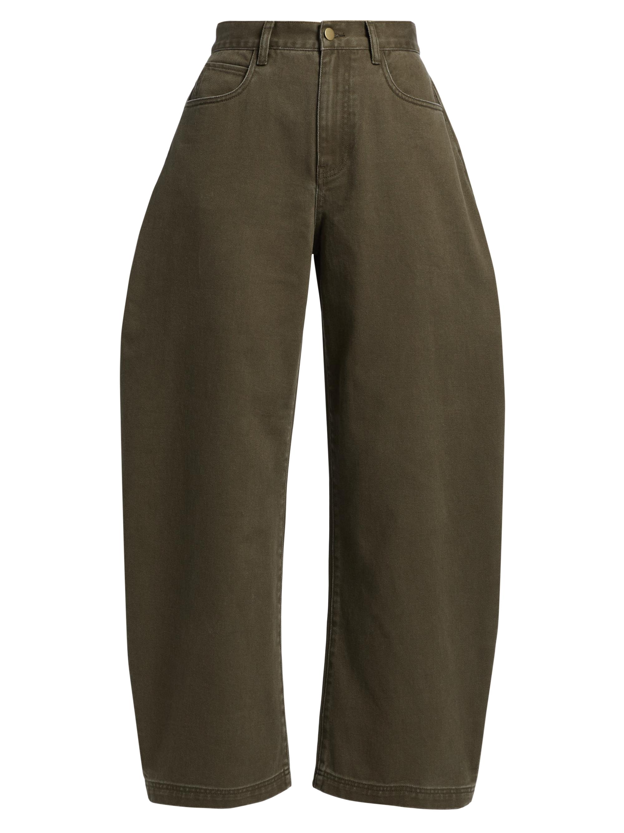 Ronny Kobo Women's Ninon Barrel-Leg Jeans - Olive