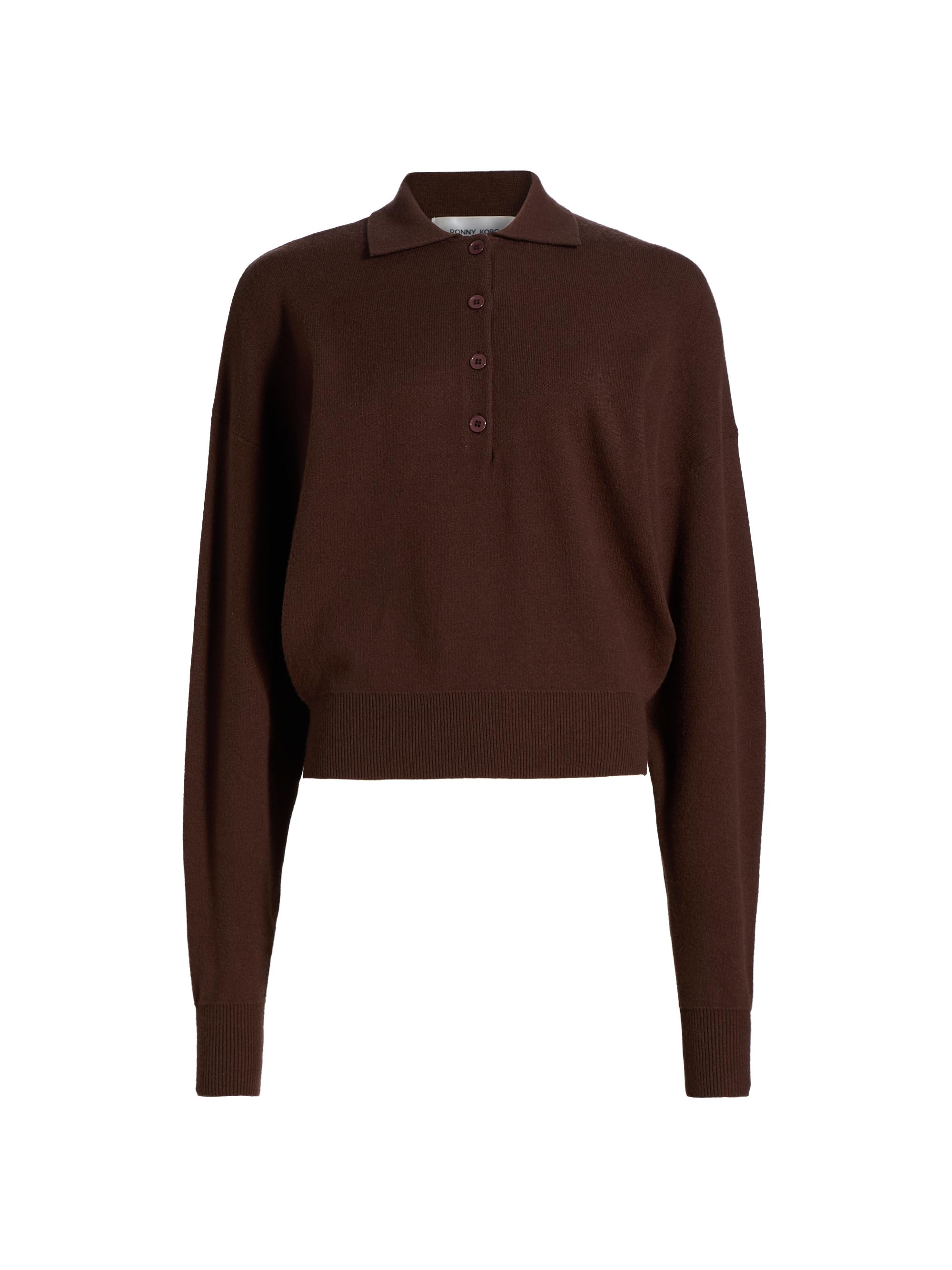 Ronny Kobo Women's Ninette Polo Sweater - Chocolate