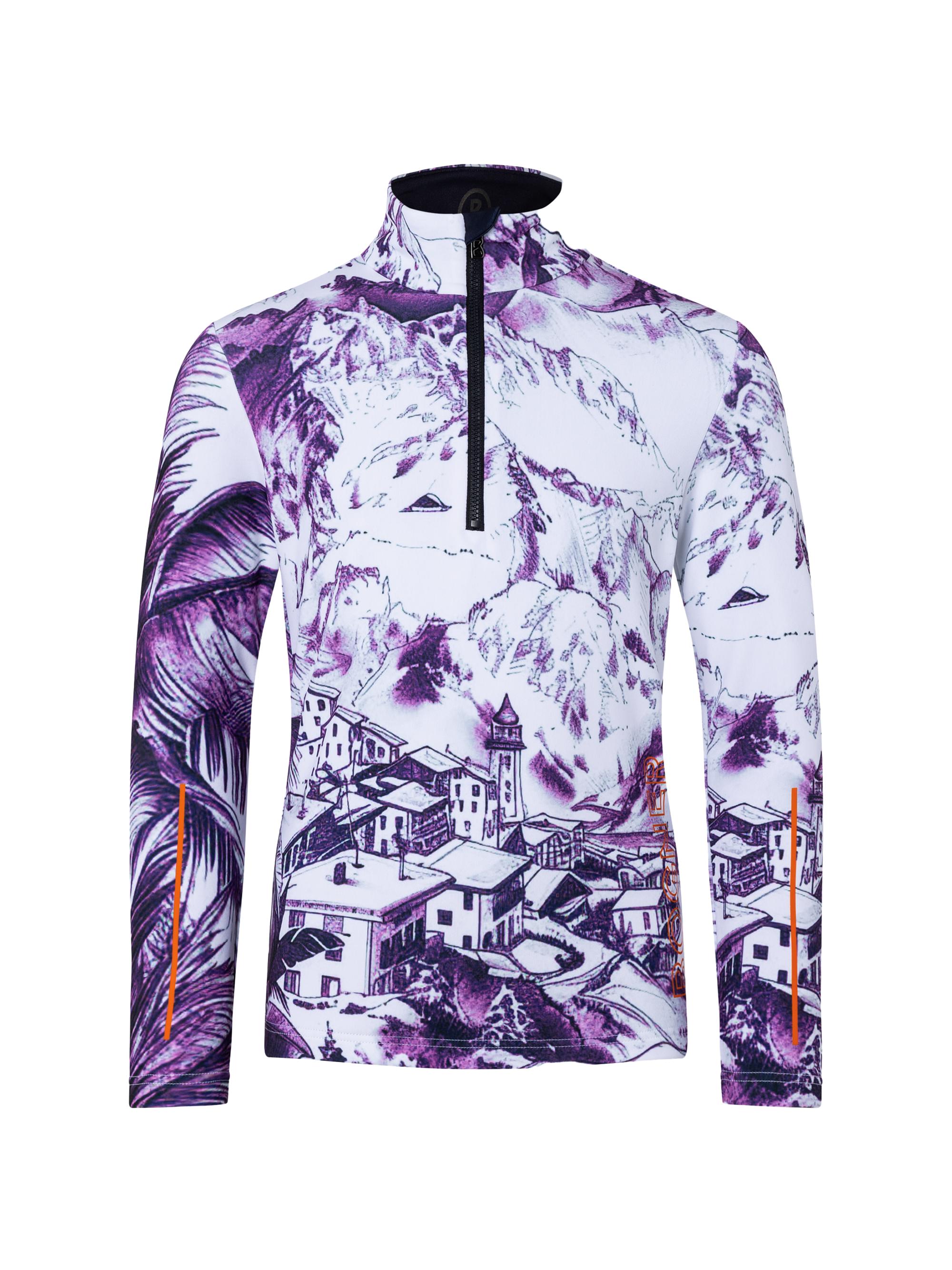 Bogner Little Girl's & Girl's Chris Half-Zip Pullover - Purple Chalet Print