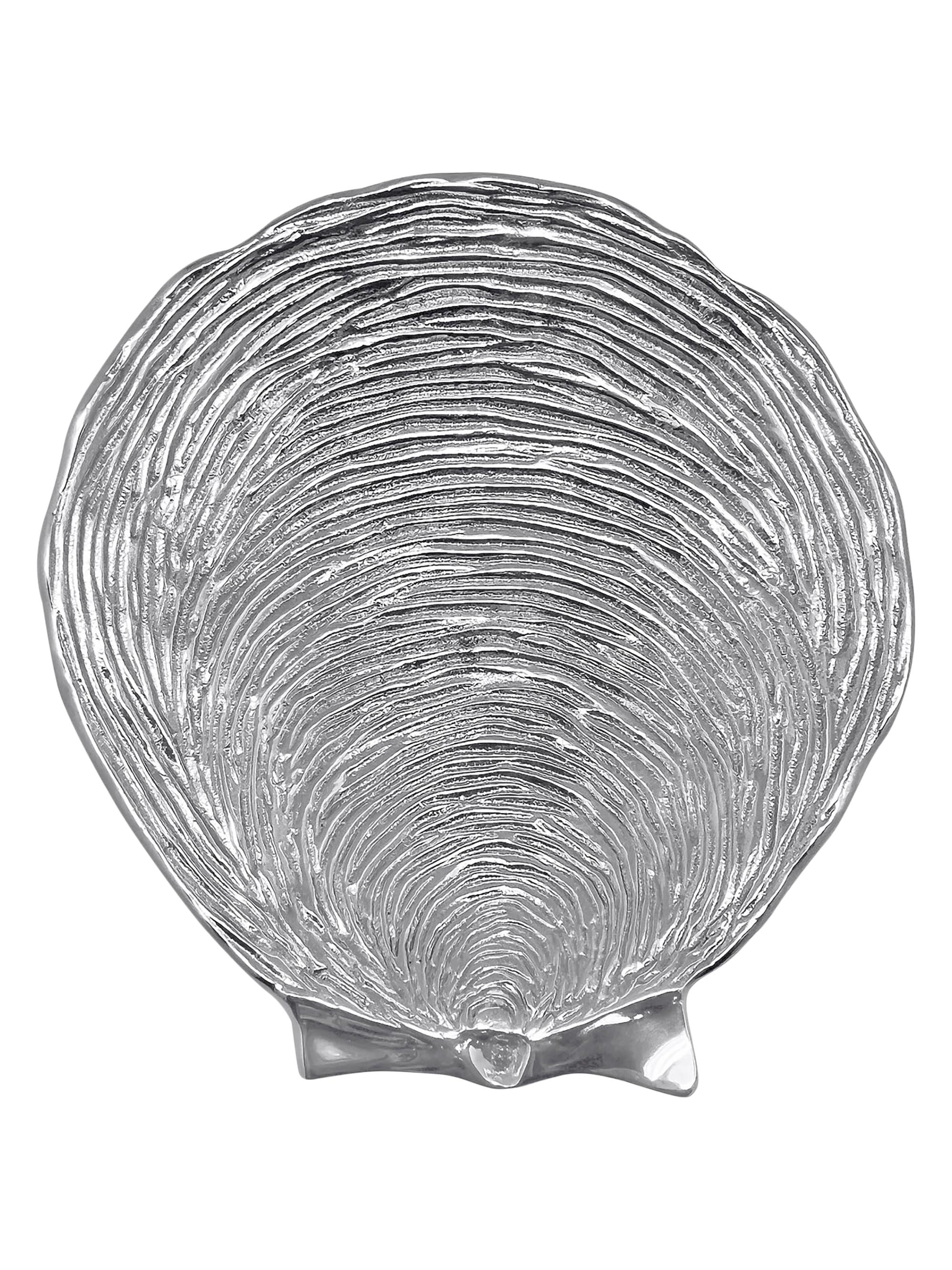 Mariposa Seaside Sea Scallop Shell Platter - Silver